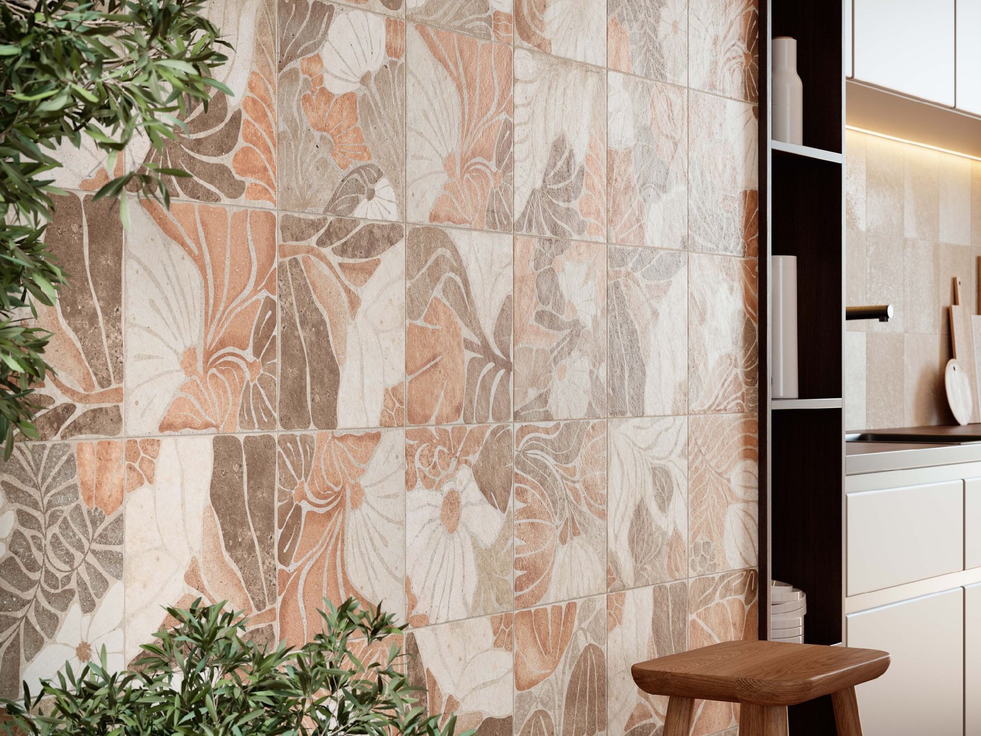 Carrelage Terre cuite Floreo Beige  25x25 cm