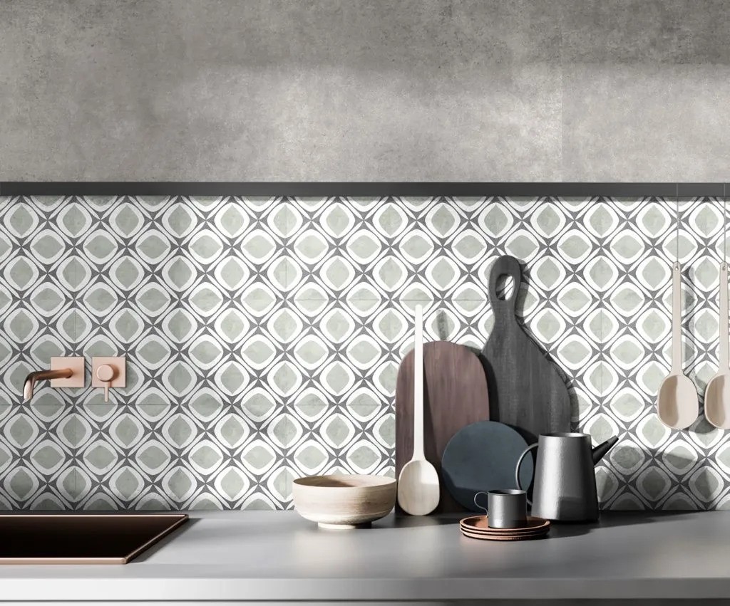 Carrelage Carreaux de ciment Capital Noir Budapest 15x15 cm