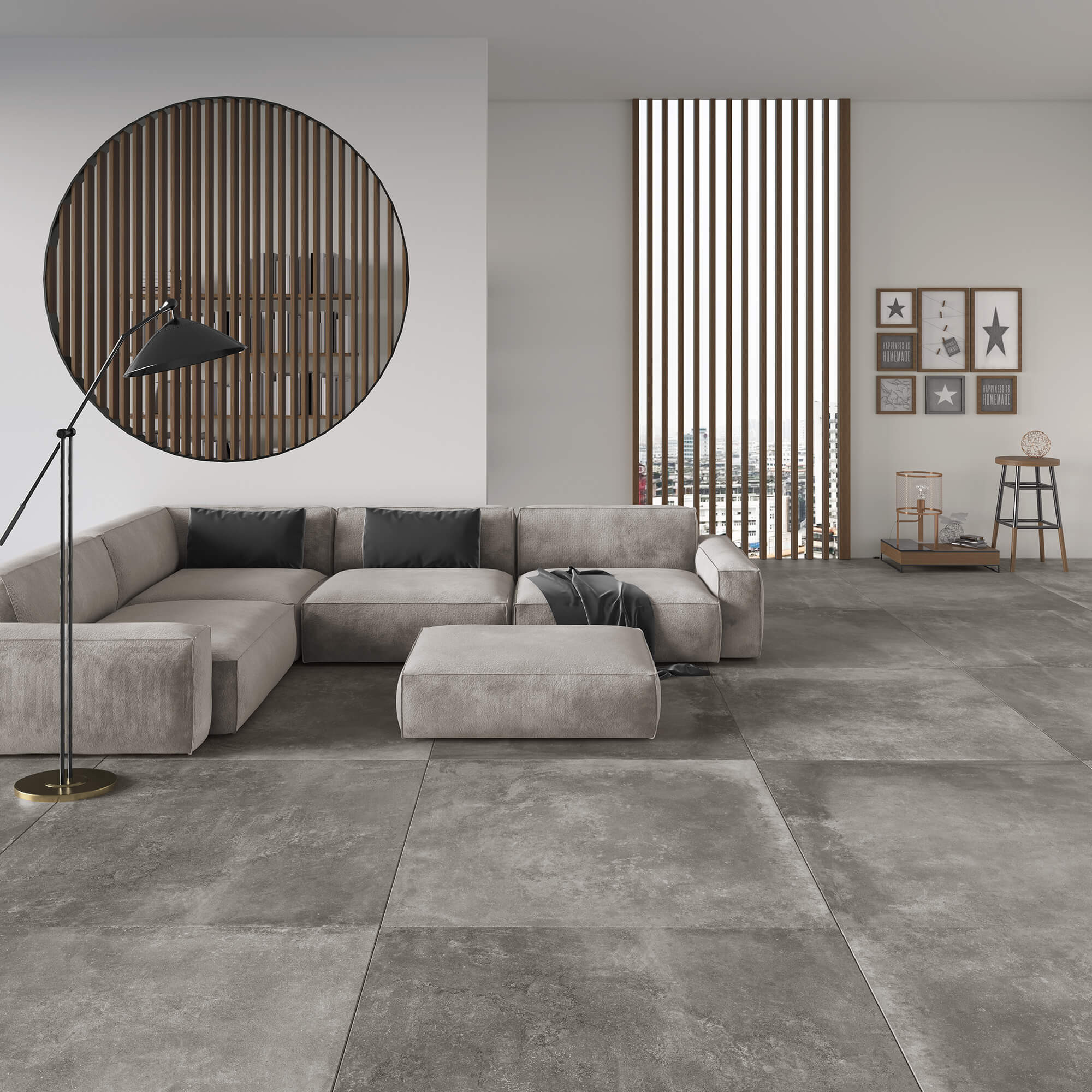 Carrelage Aspect béton Antibes gris 