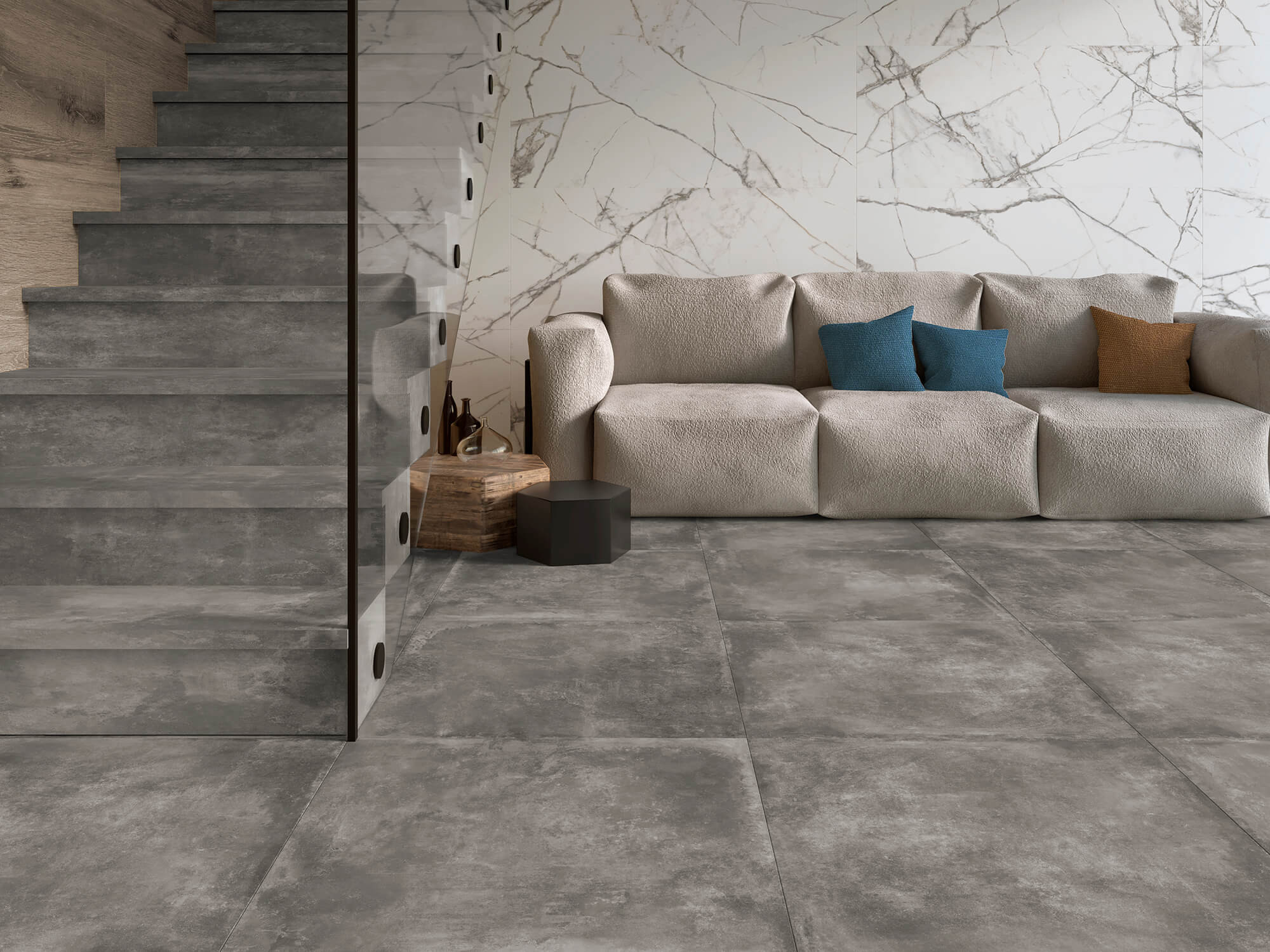 Carrelage Aspect béton Antibes gris 