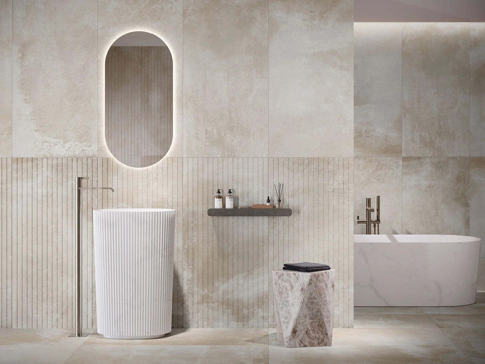 Carrelage Aspect béton Antibes gris perle