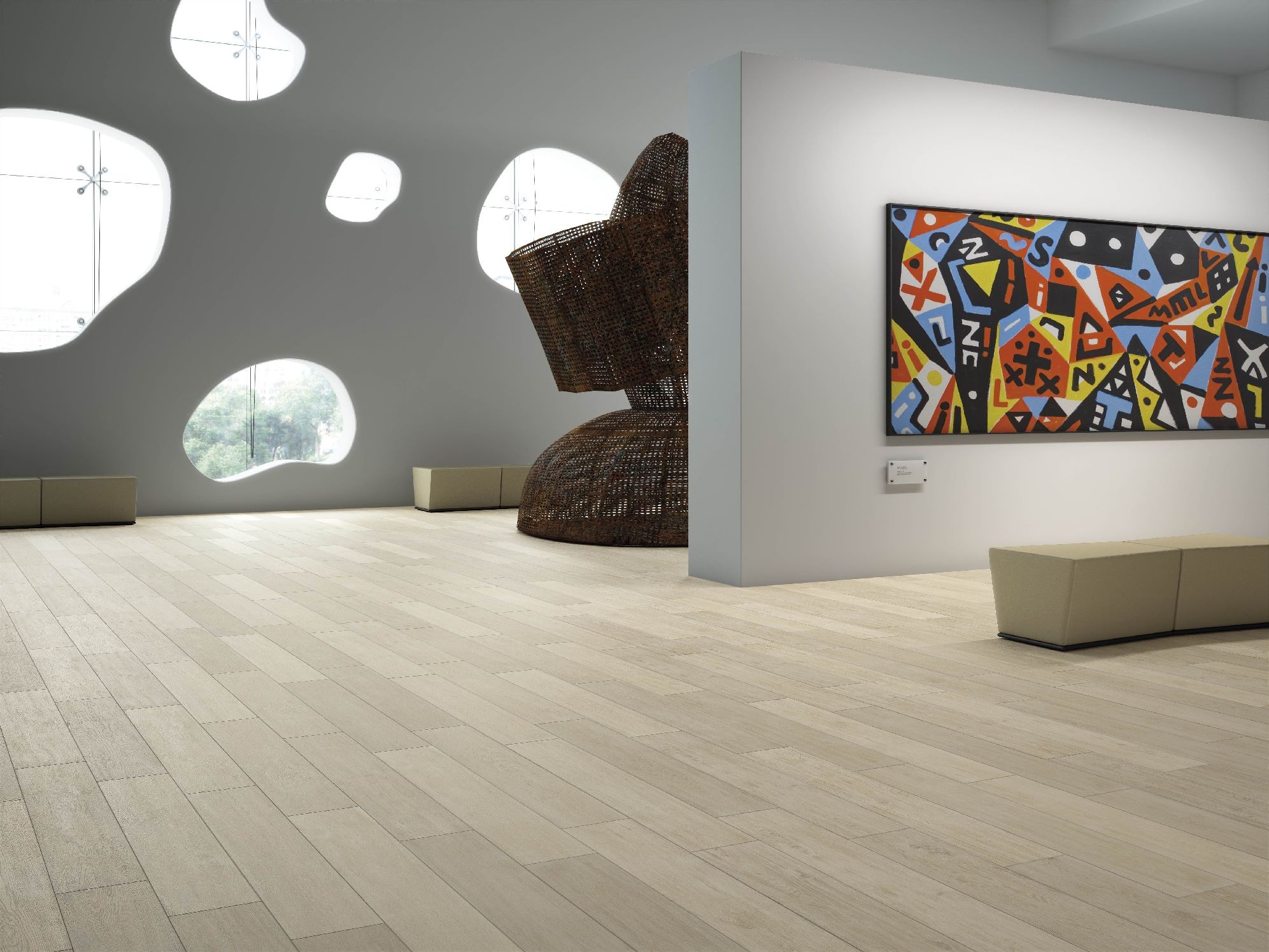 Carrelage Imitation parquet North gris clair 20x120 cm