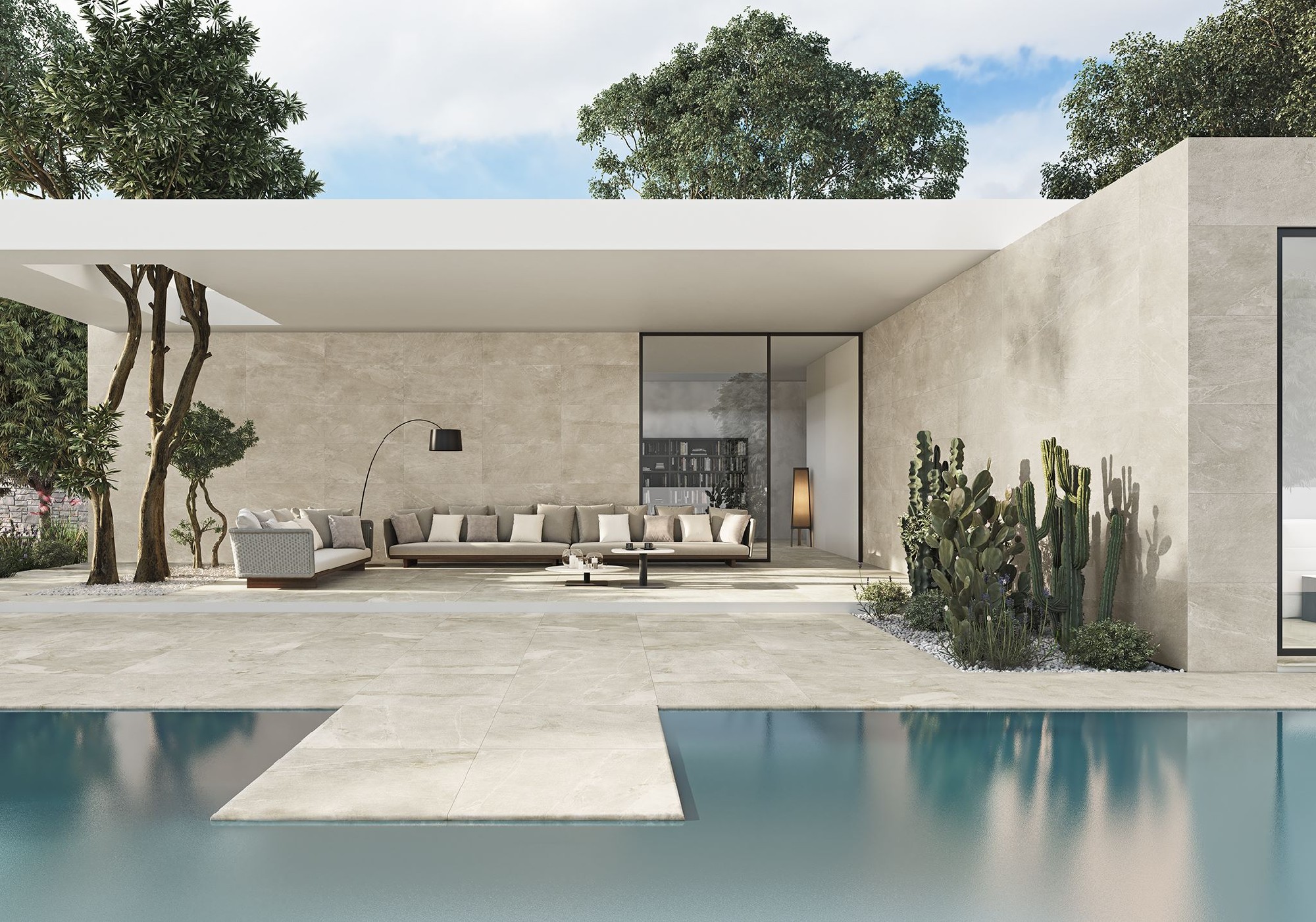 Carrelage imitation pierre Malla gris  60x60 cm