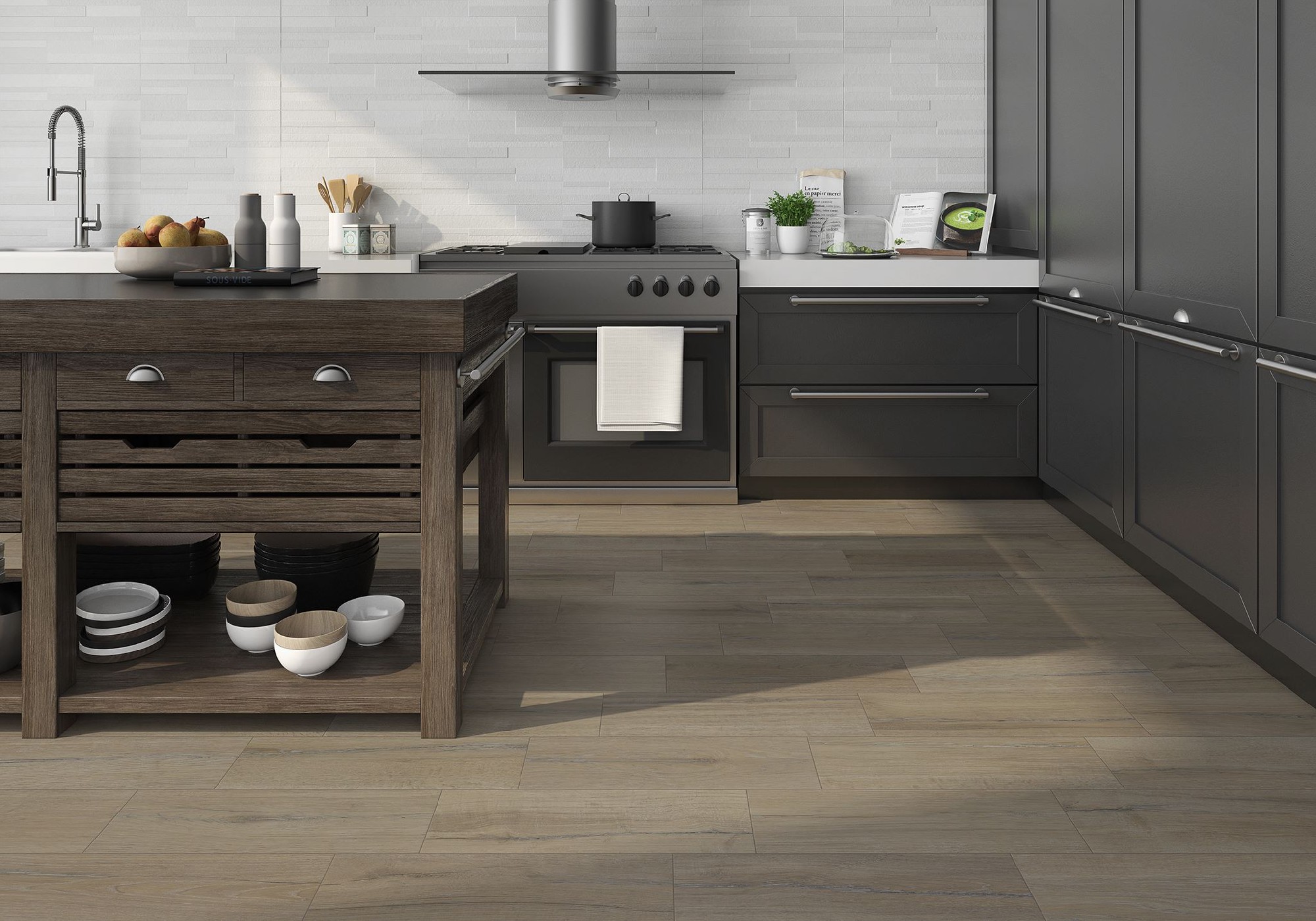 Carrelage Imitation parquet Salou marron mate 19x57 cm