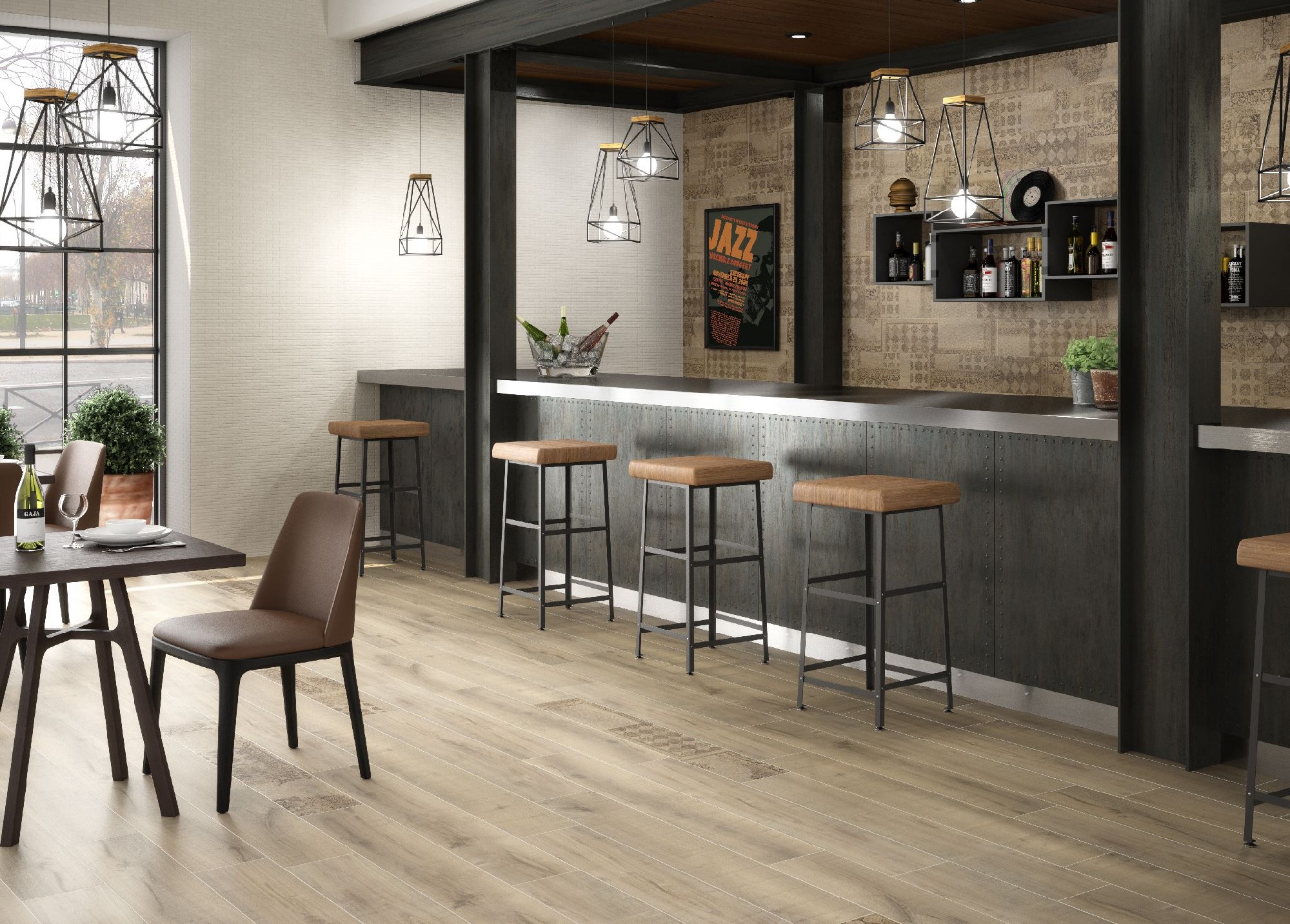 Carrelage Imitation parquet WoodArt marron mate 19x57 cm