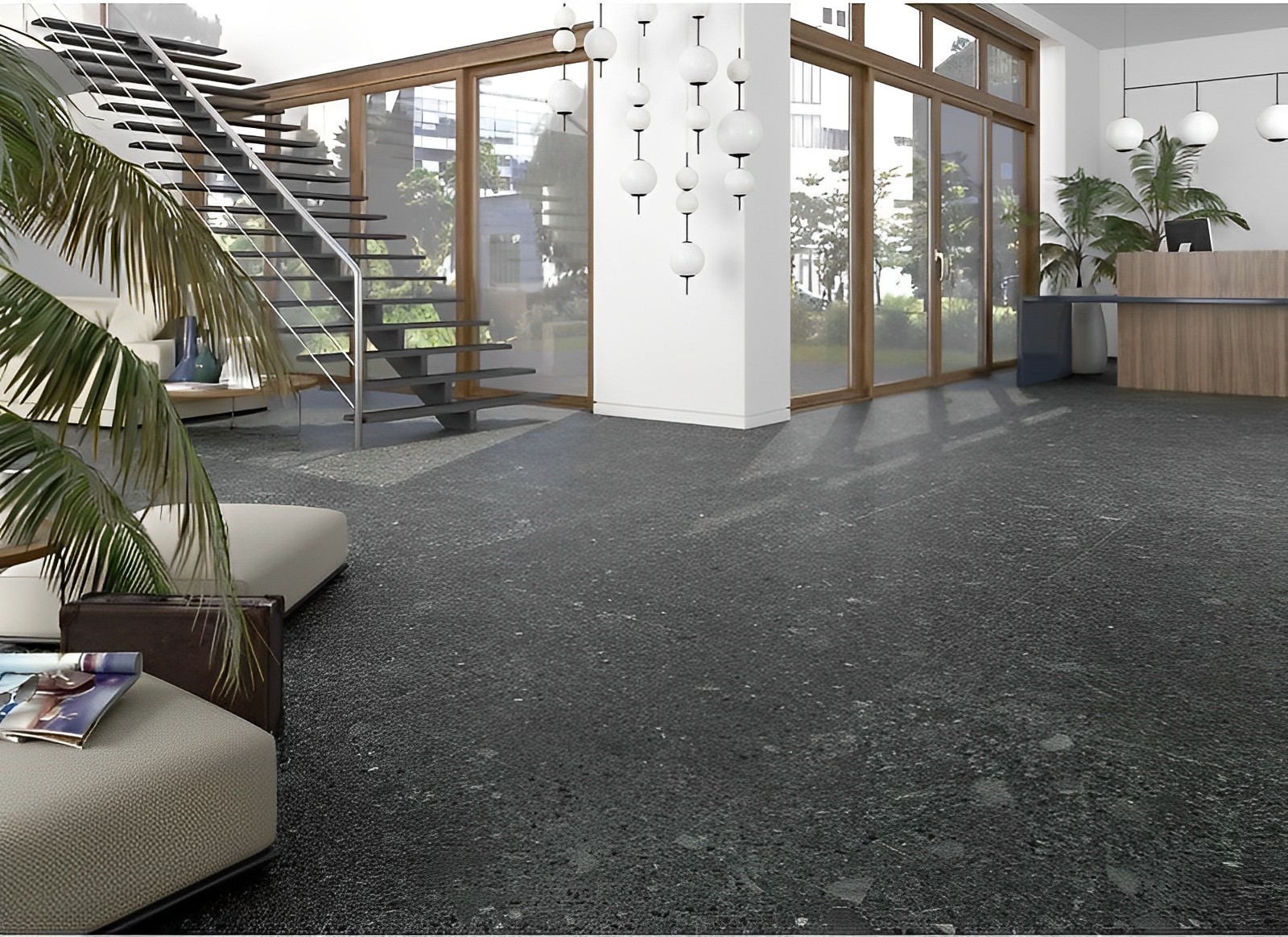 Carrelage Aspect terrazzo Straci noir granita 60x60 cm
