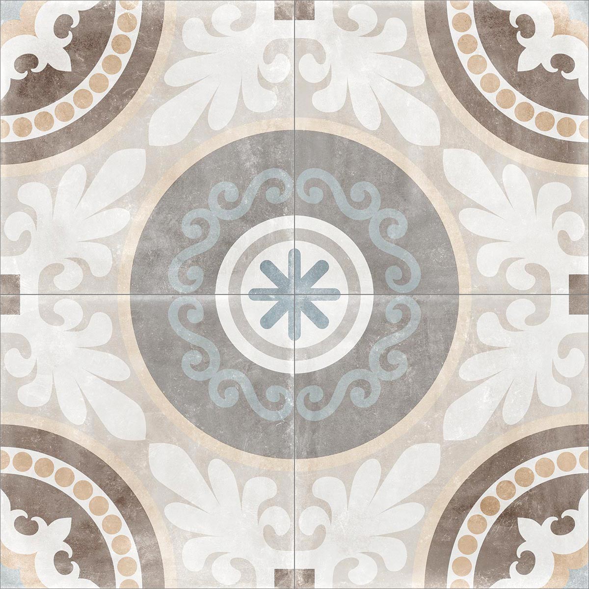 Carrelage Carreaux de ciment Cambera Fleuras motif 60x60 cm