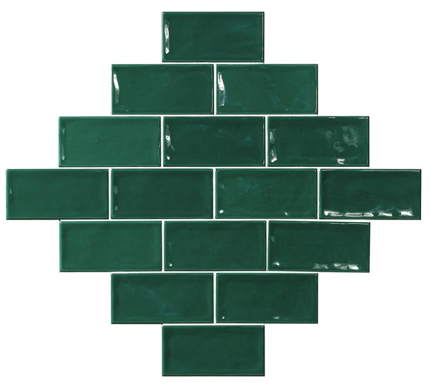 Carrelage Zellige Alicante vert brillant 7.5x15 cm