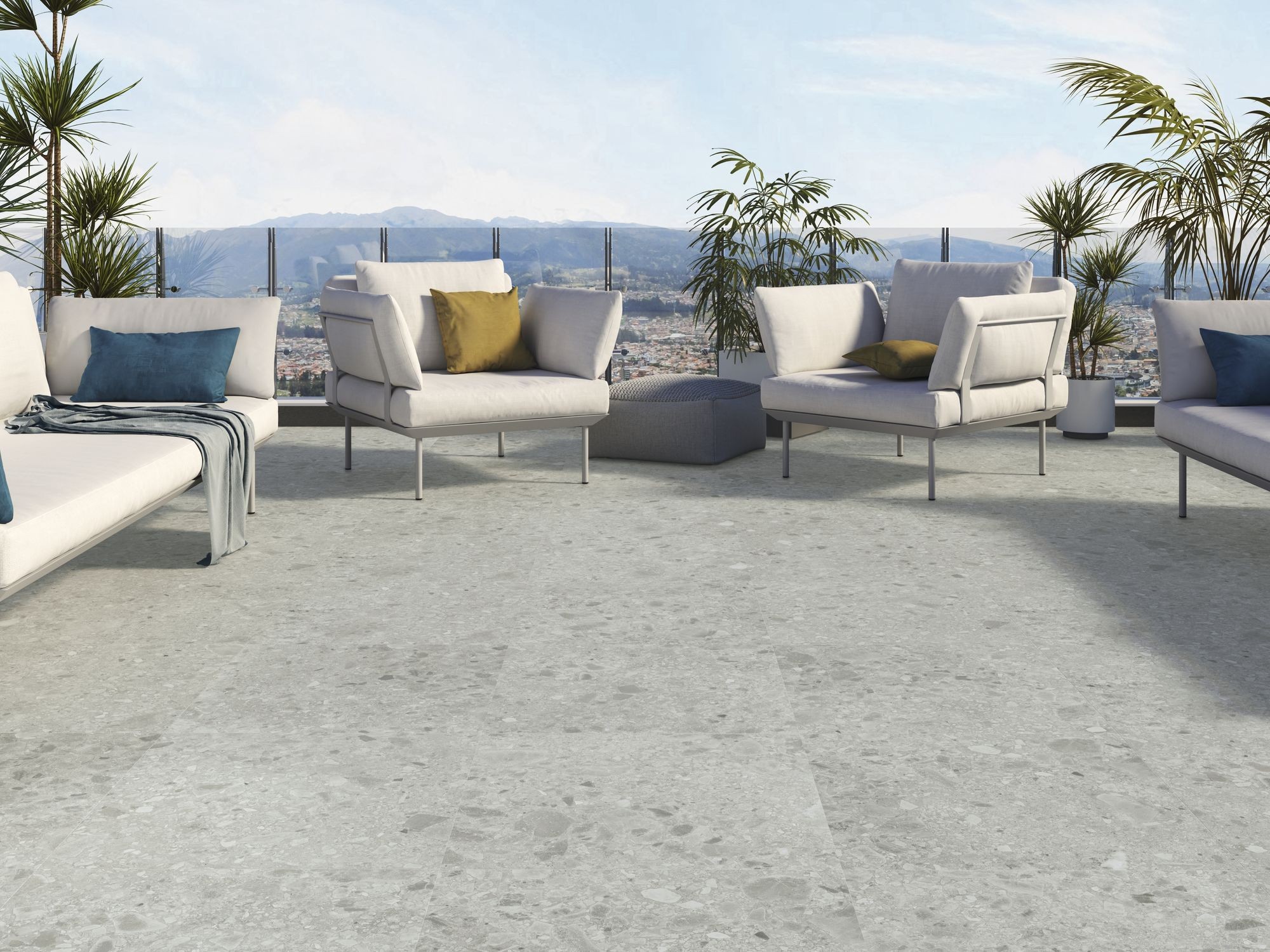 Carrelage Aspect terrazzo Berma gris rectifié 60x60 cm