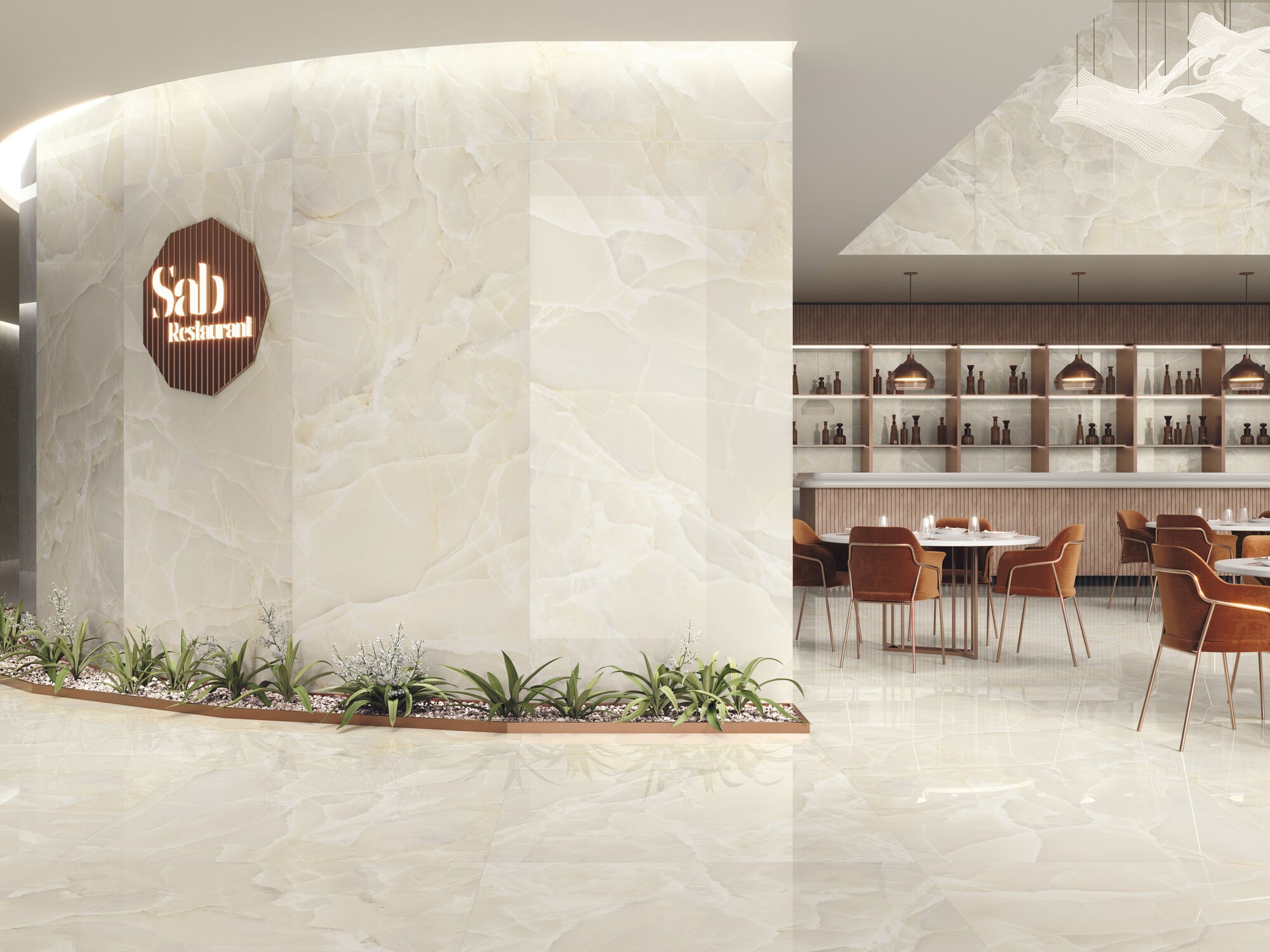 Carrelage Aspect marbre Colorado beige poli 60x120 cm