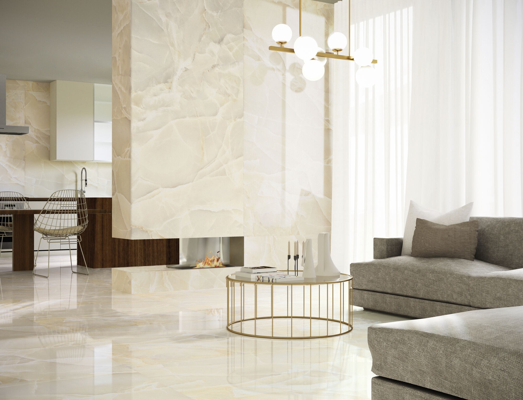 Carrelage Aspect marbre Colorado beige poli 60x120 cm