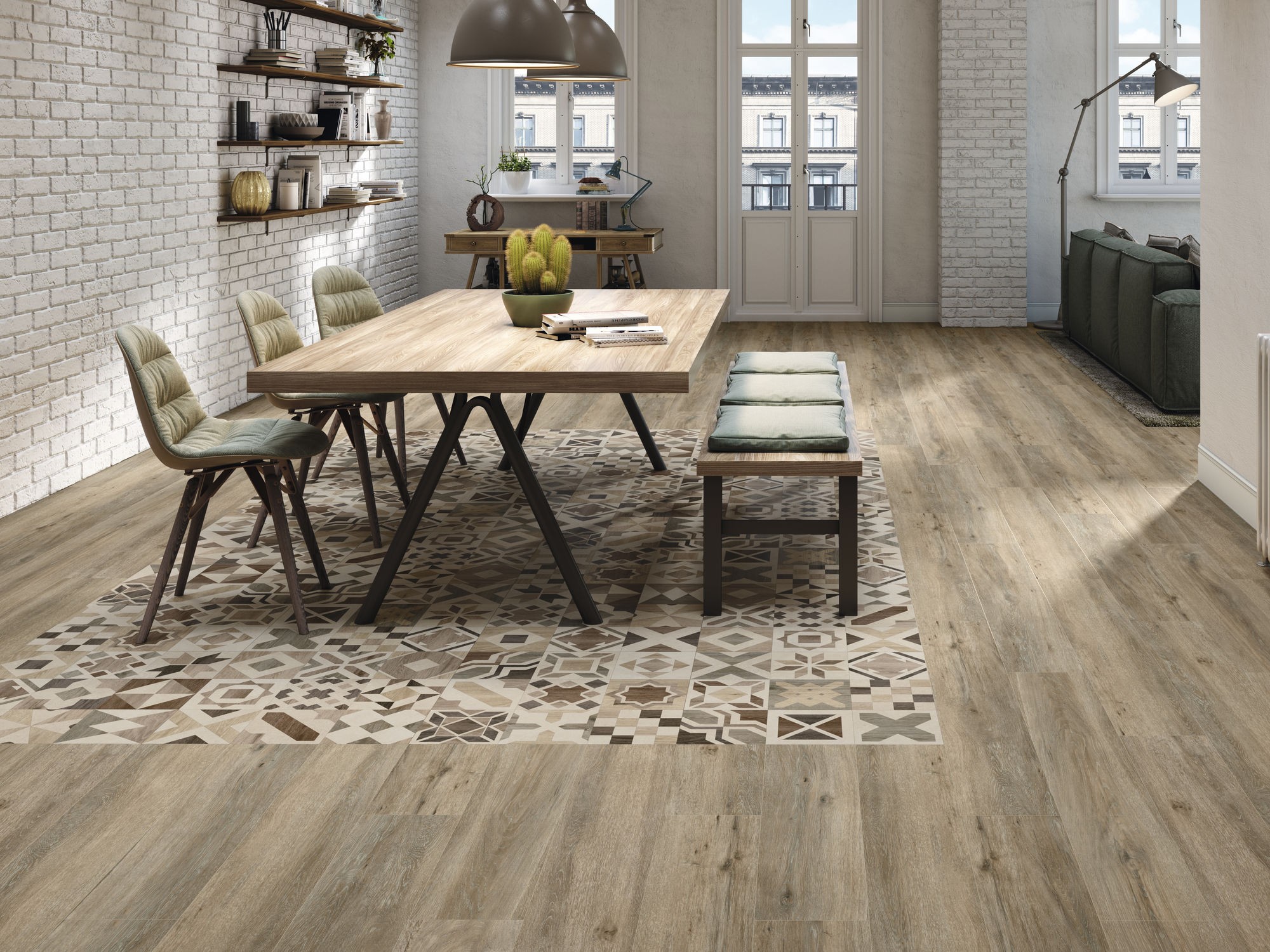 Carrelage Imitation parquet Queens scape marron 20x120 cm