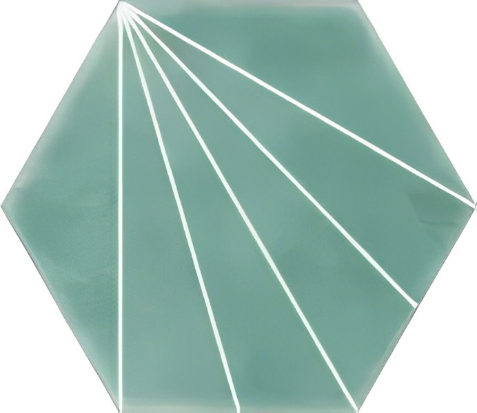 Carrelage hexagonal Nordic vert motif 15x17 cm