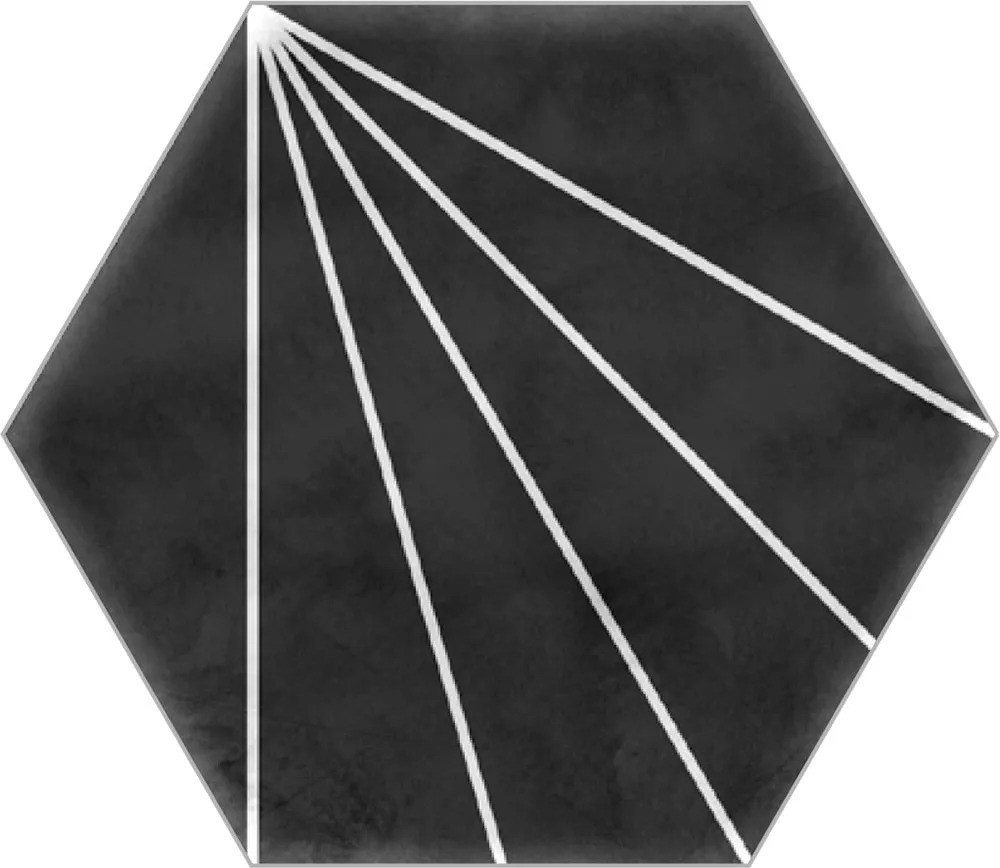 Carrelage hexagonal Nordic noir motif 15x17 cm