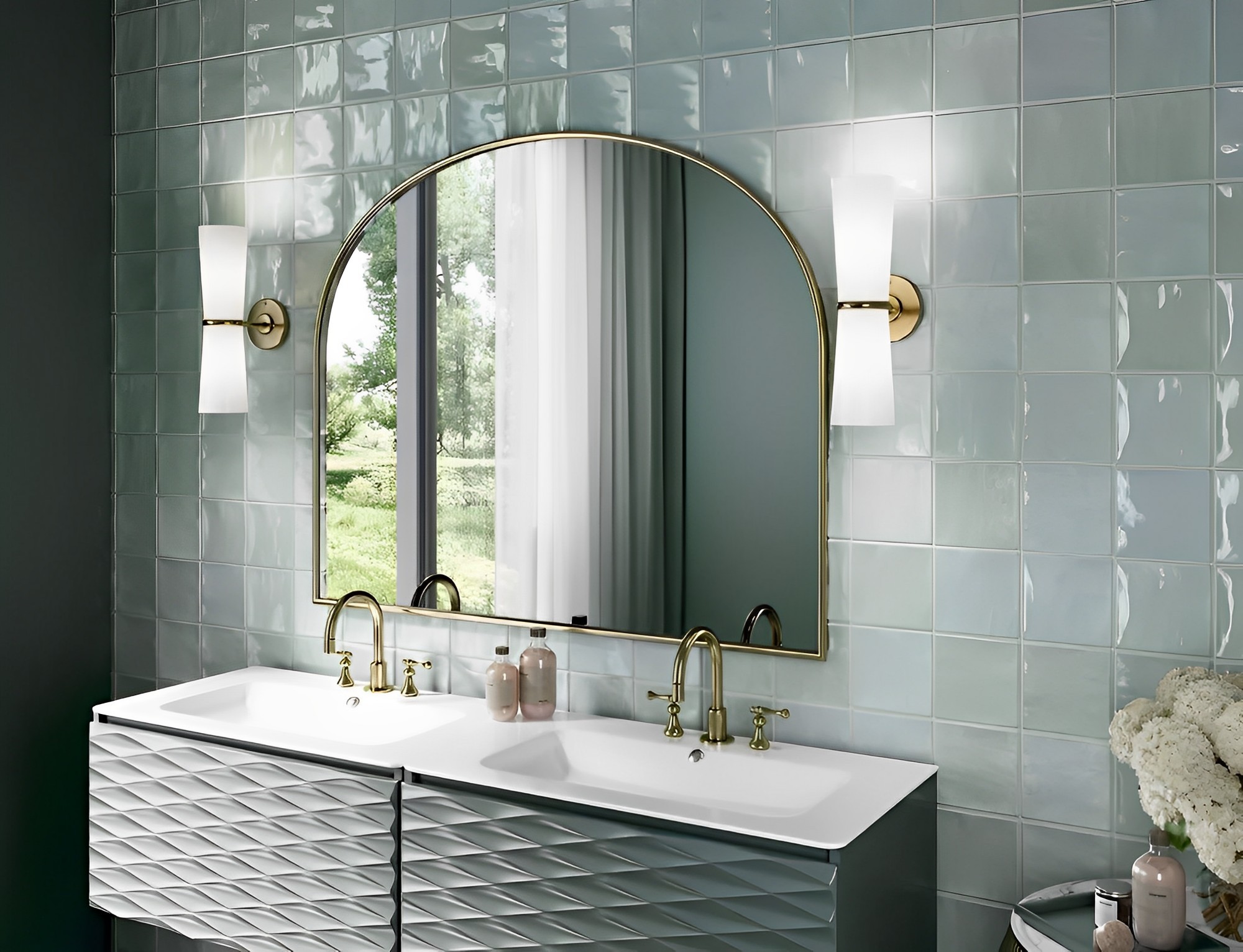 Carrelage zellige glossy bleu clair 15x15  cm