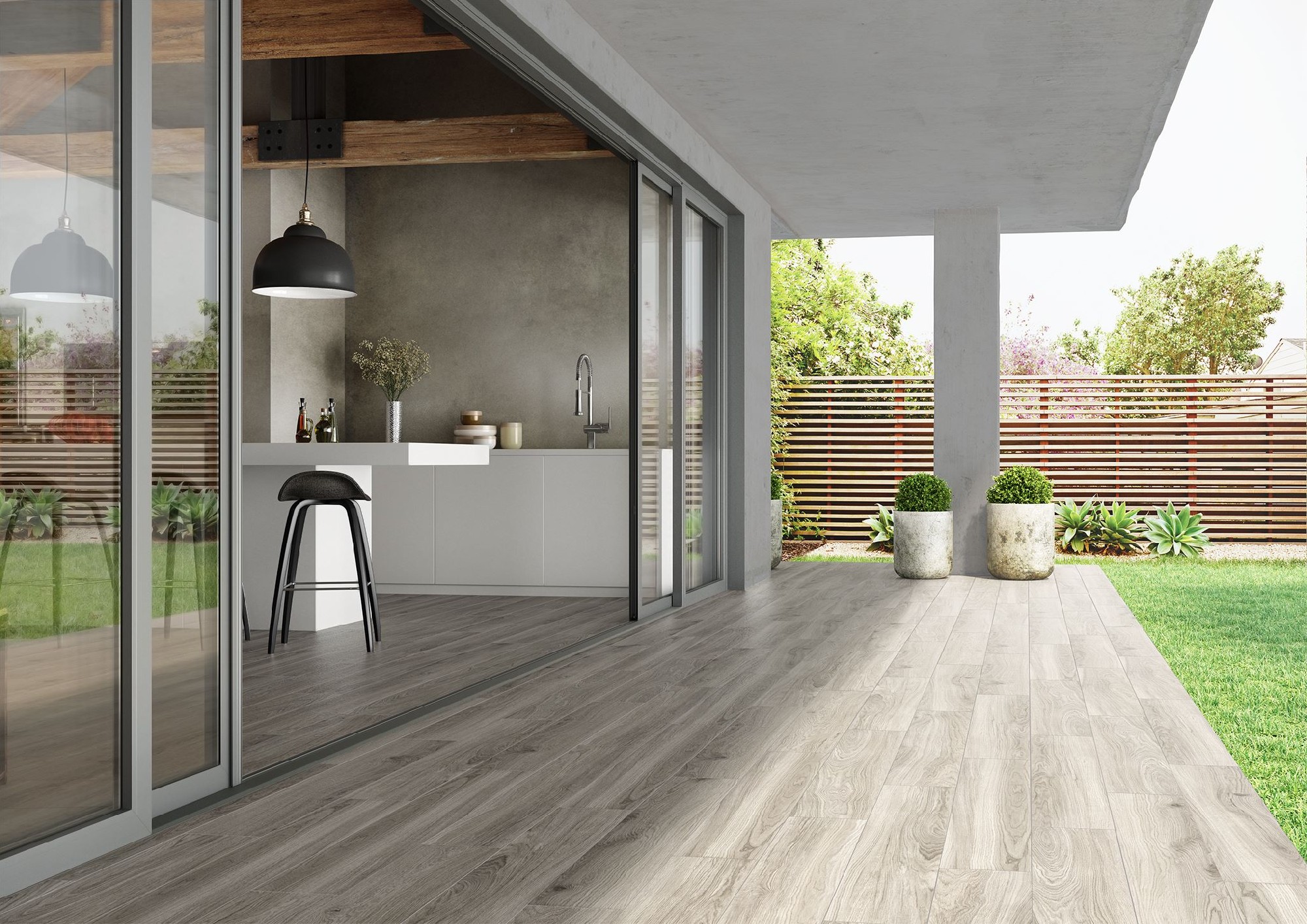 Carrelage Imitation parquet Canadian gris clair 20x120 cm