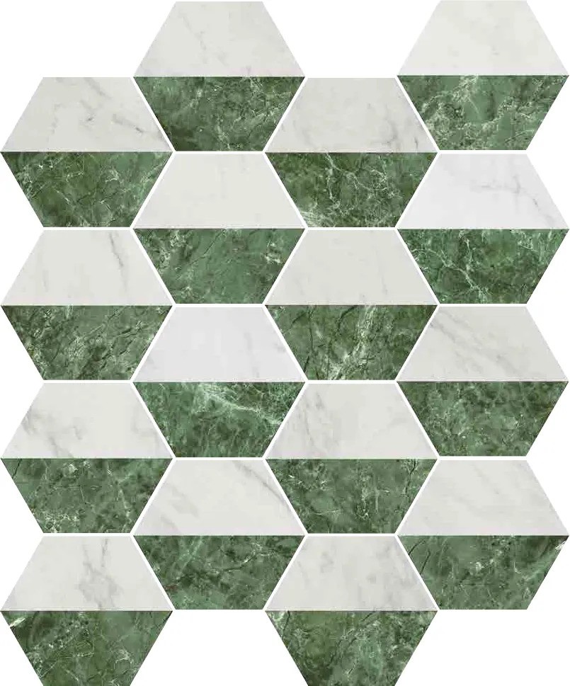 Carrelage hexagonal Ceramico motif debianco 15x17 cm