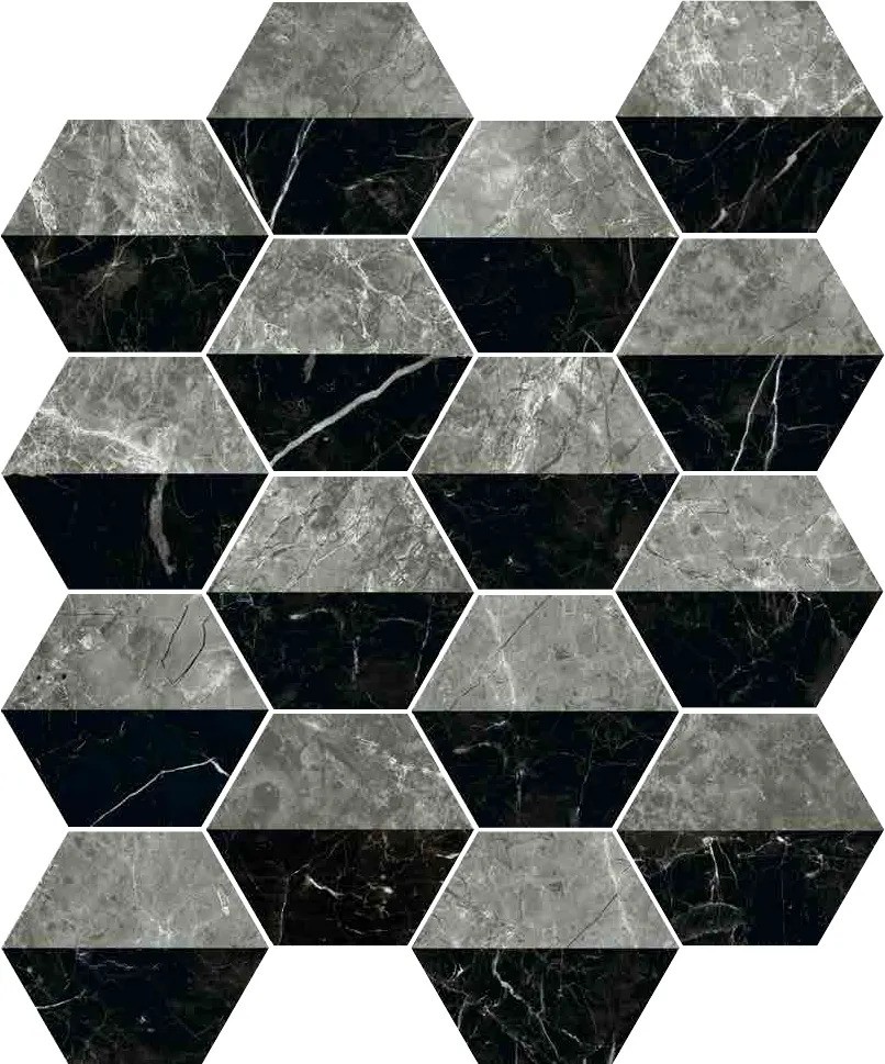 Carrelage hexagonal Ceramico motif deverde 15x17 cm