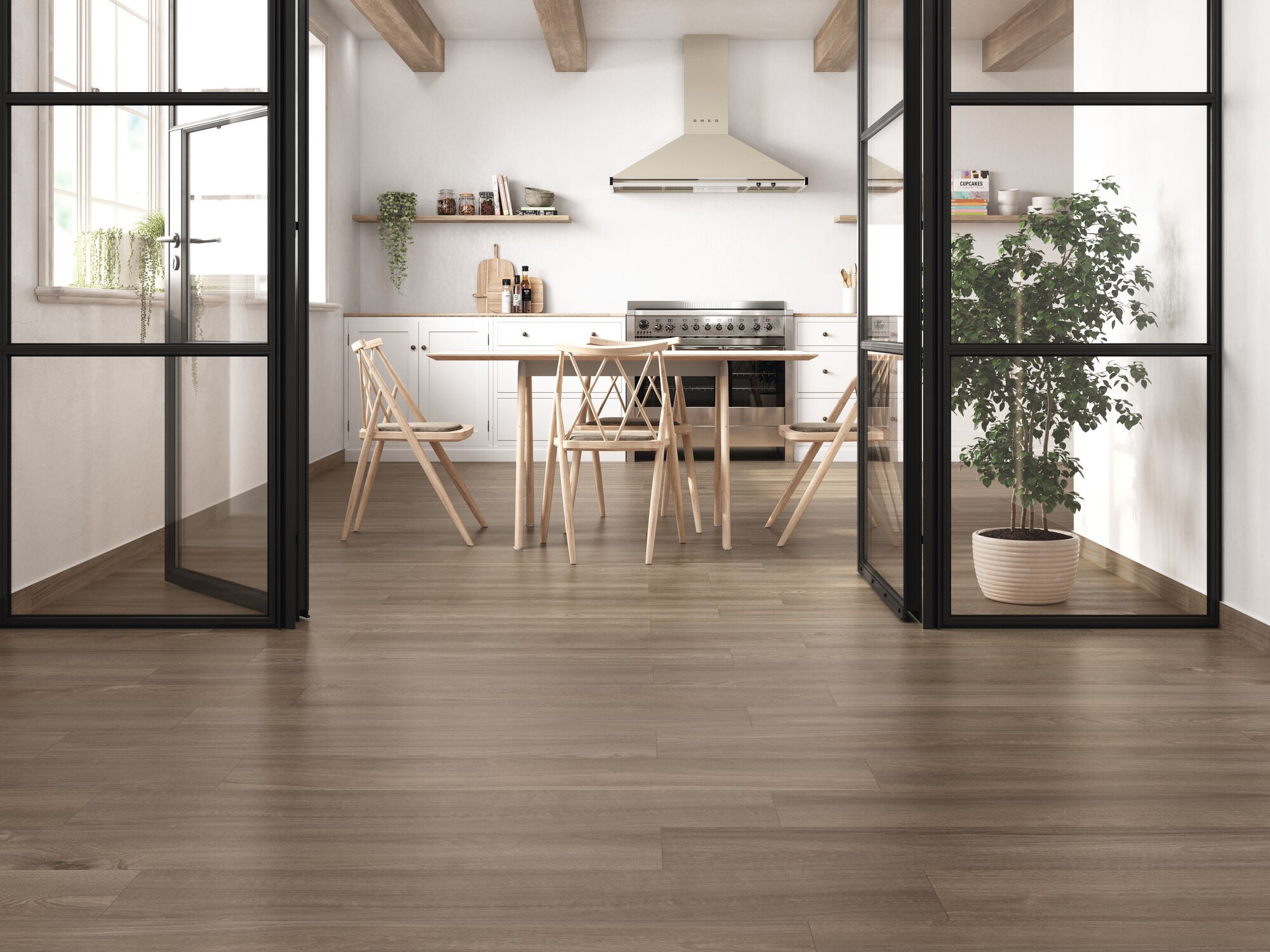 Carrelage Imitation parquet Nordic marron noce 20x120 cm