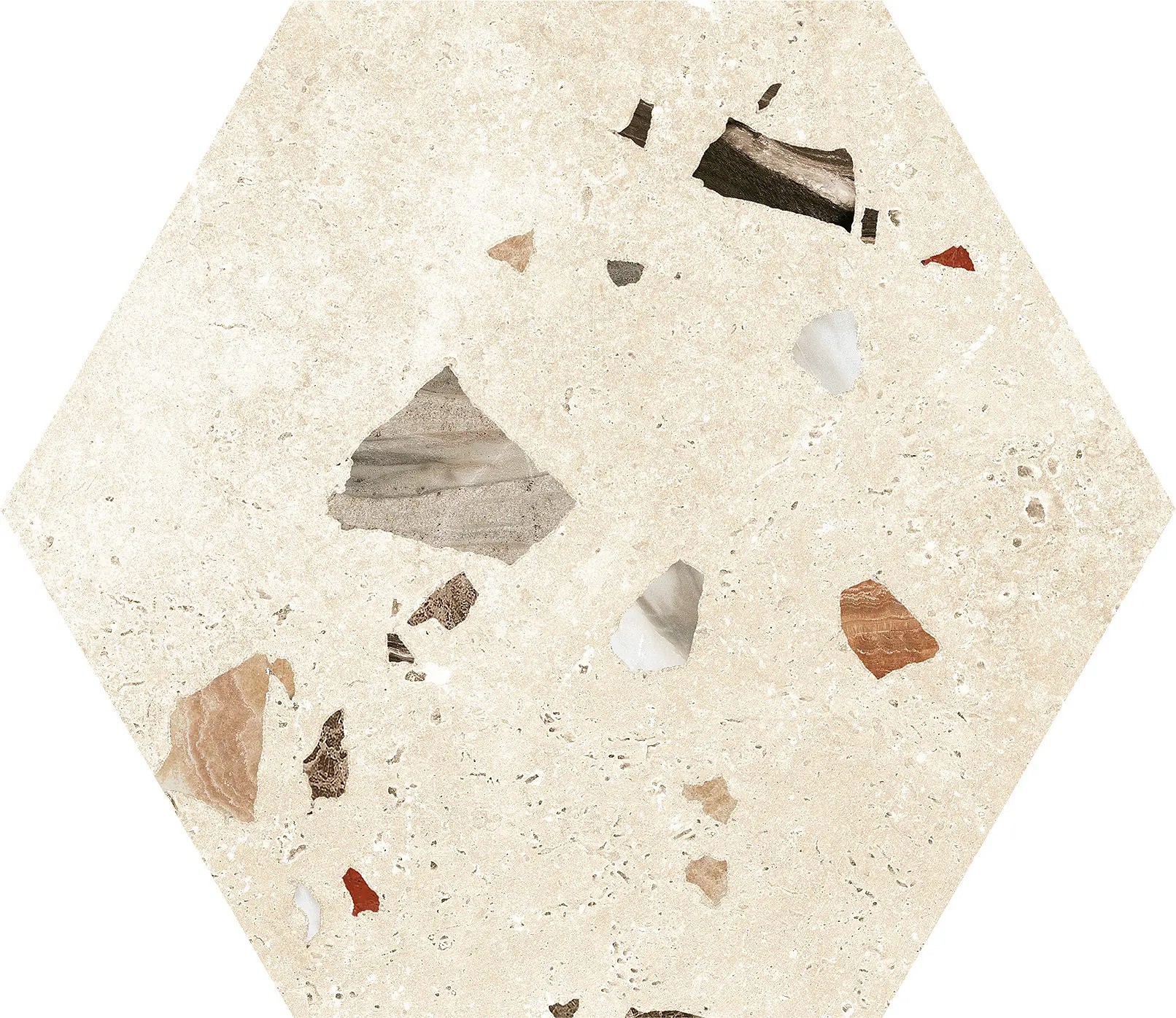 Carrelage hexagonal Granitia beige  22x25 cm