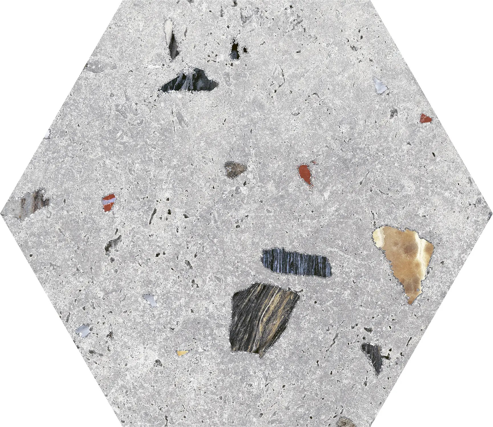 Carrelage hexagonal Granitia gris  22x25 cm