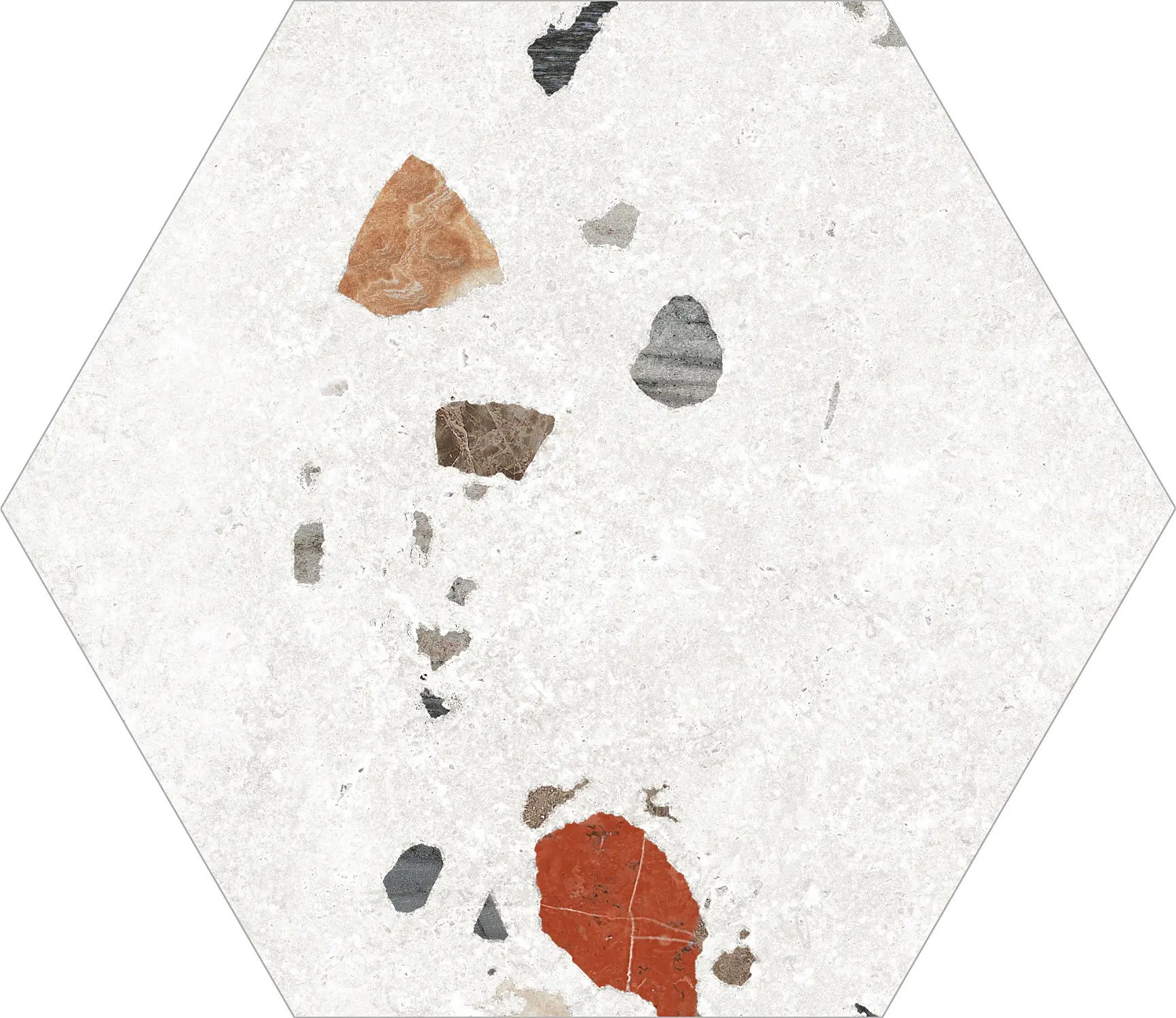 Carrelage hexagonal Granitia blanc  22x25 cm