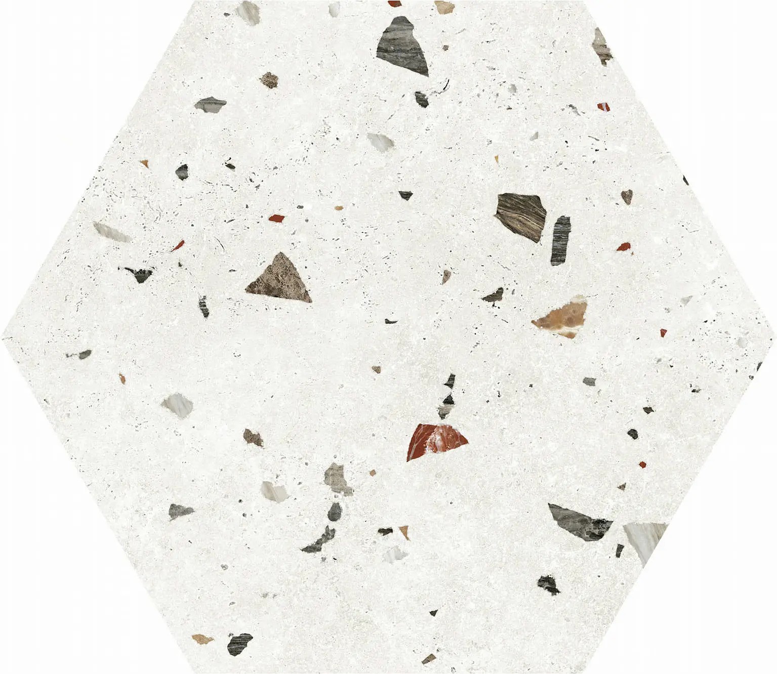 Carrelage hexagonal Granitia blanc  49x56 cm
