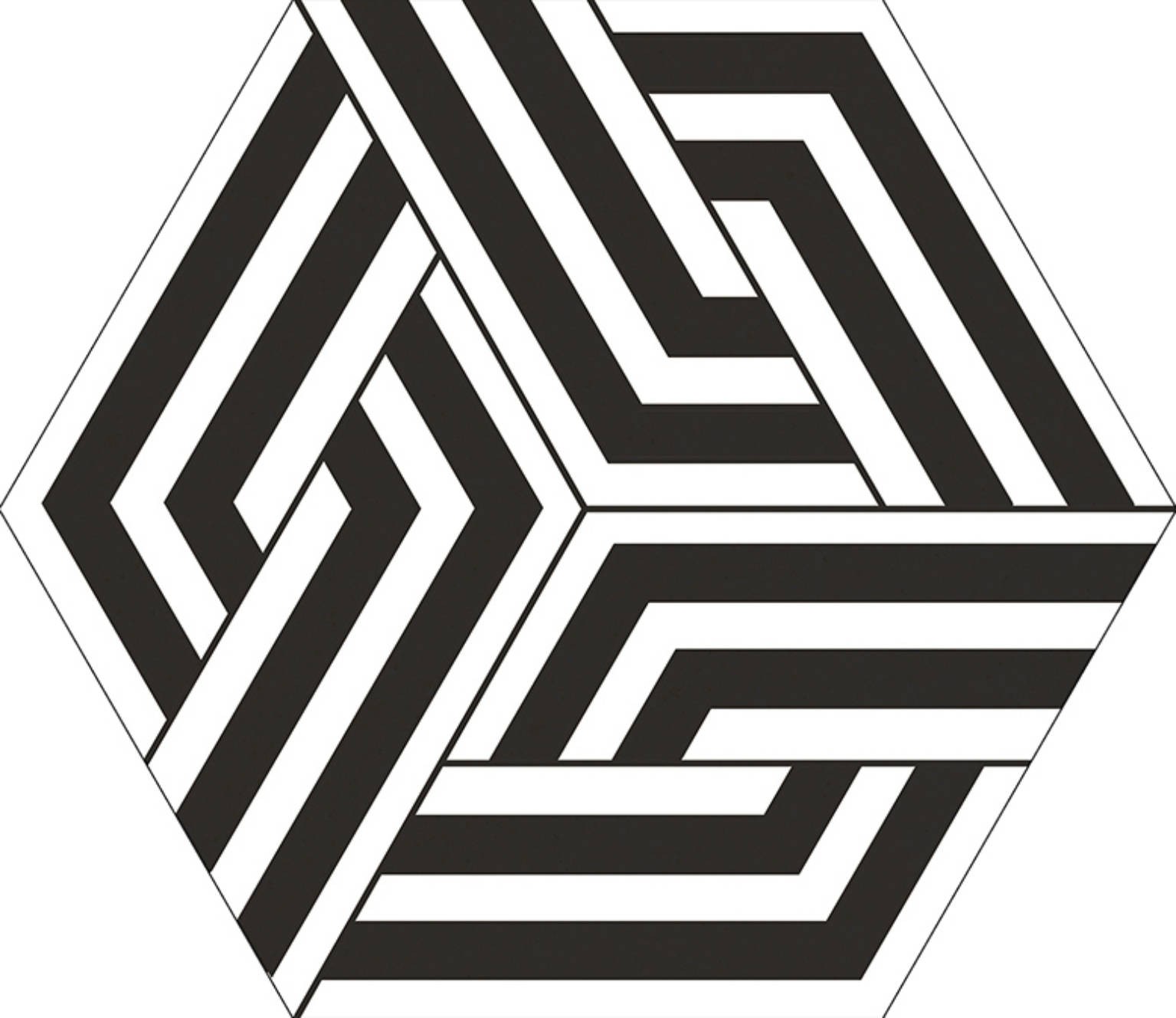 Carrelage hexagonal Axos noir motif 22x25 cm