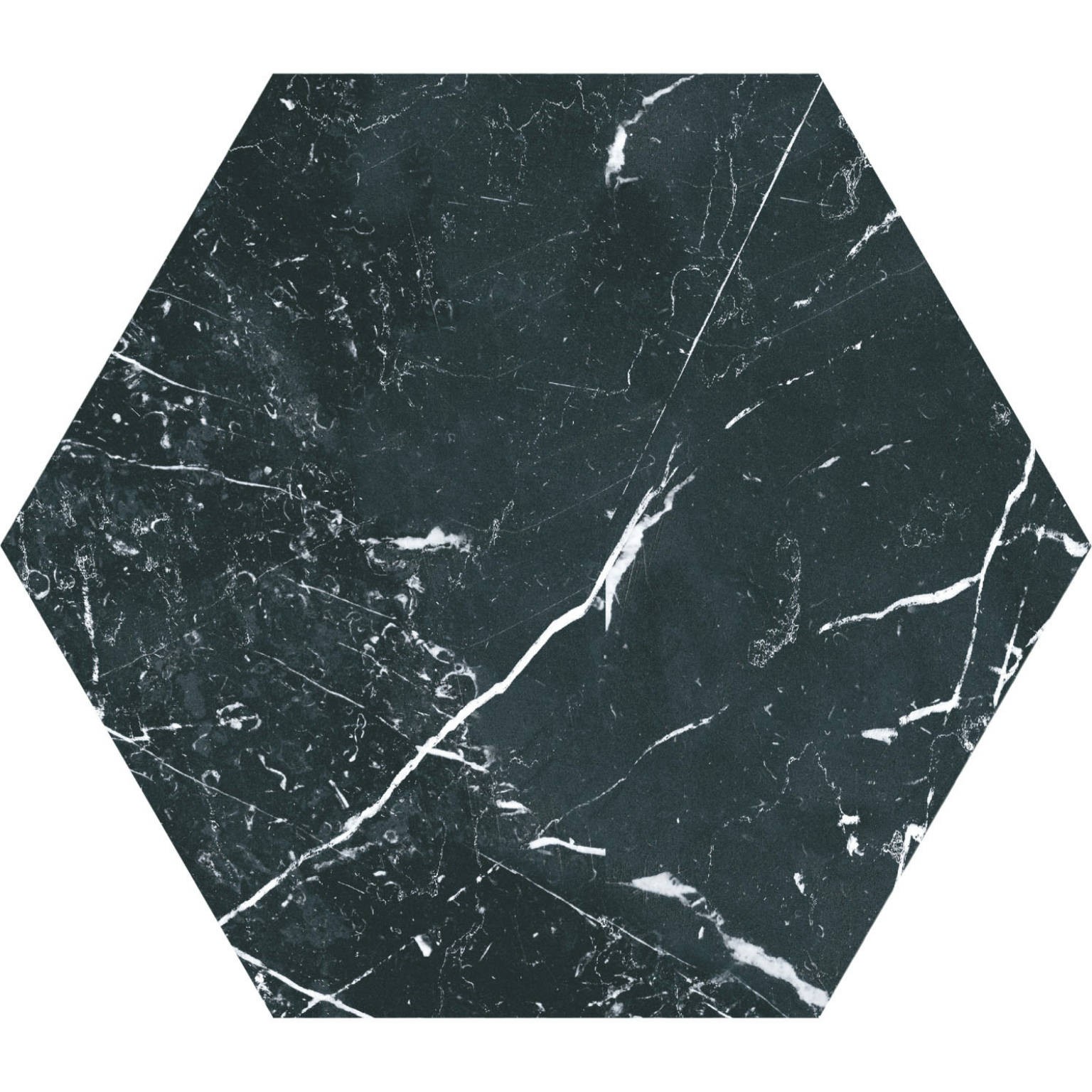 Carrelage hexagonal Marco noir marbre 22x25 cm