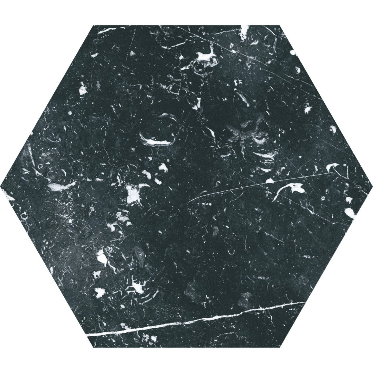 Carrelage hexagonal Marco noir marbre 22x25 cm