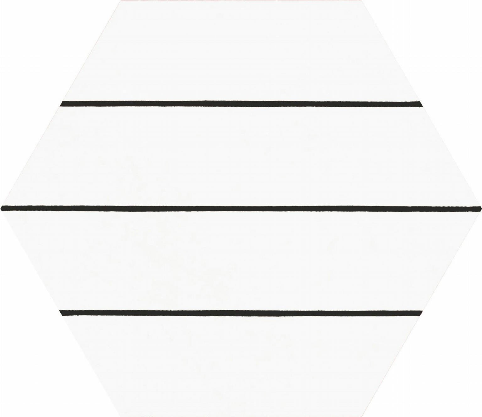 Carrelage hexagonal vitalocean motif noir  25x25 cm