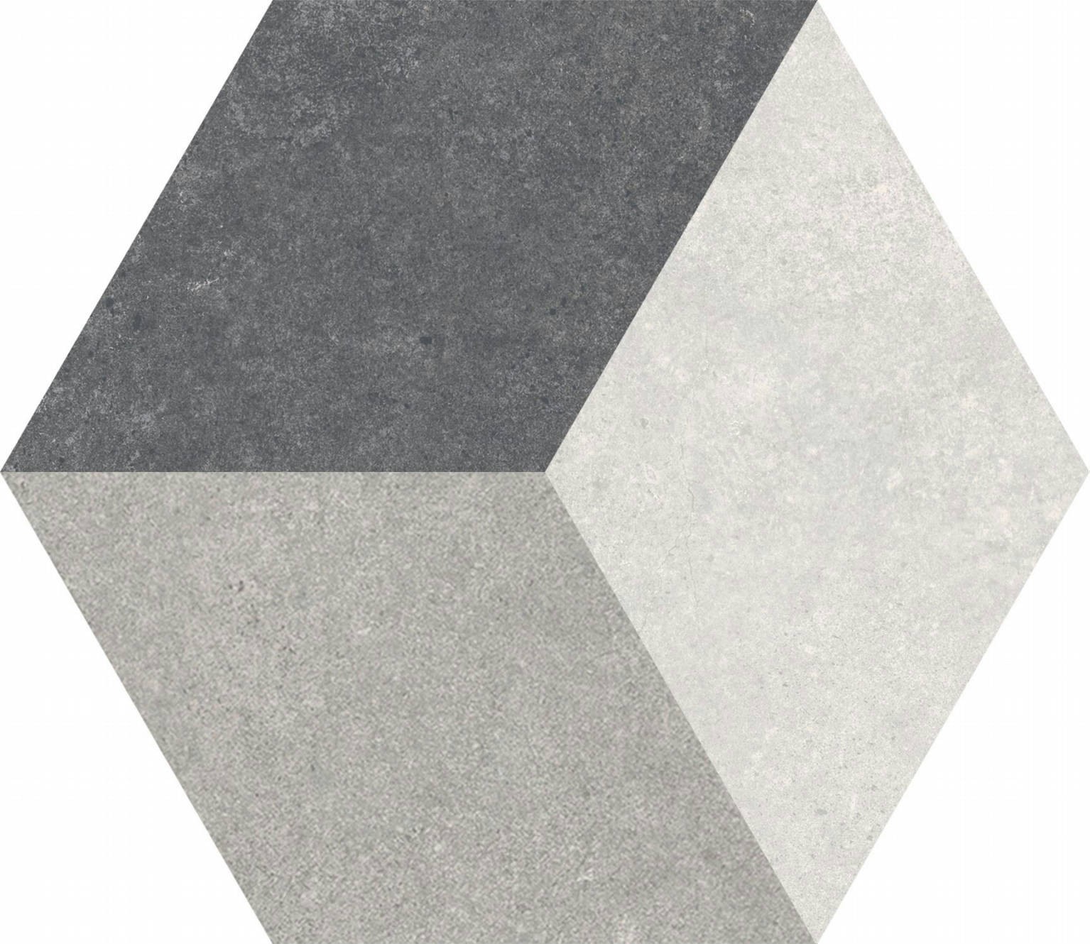 Carrelage hexagonal loft gris motif  25x25 cm