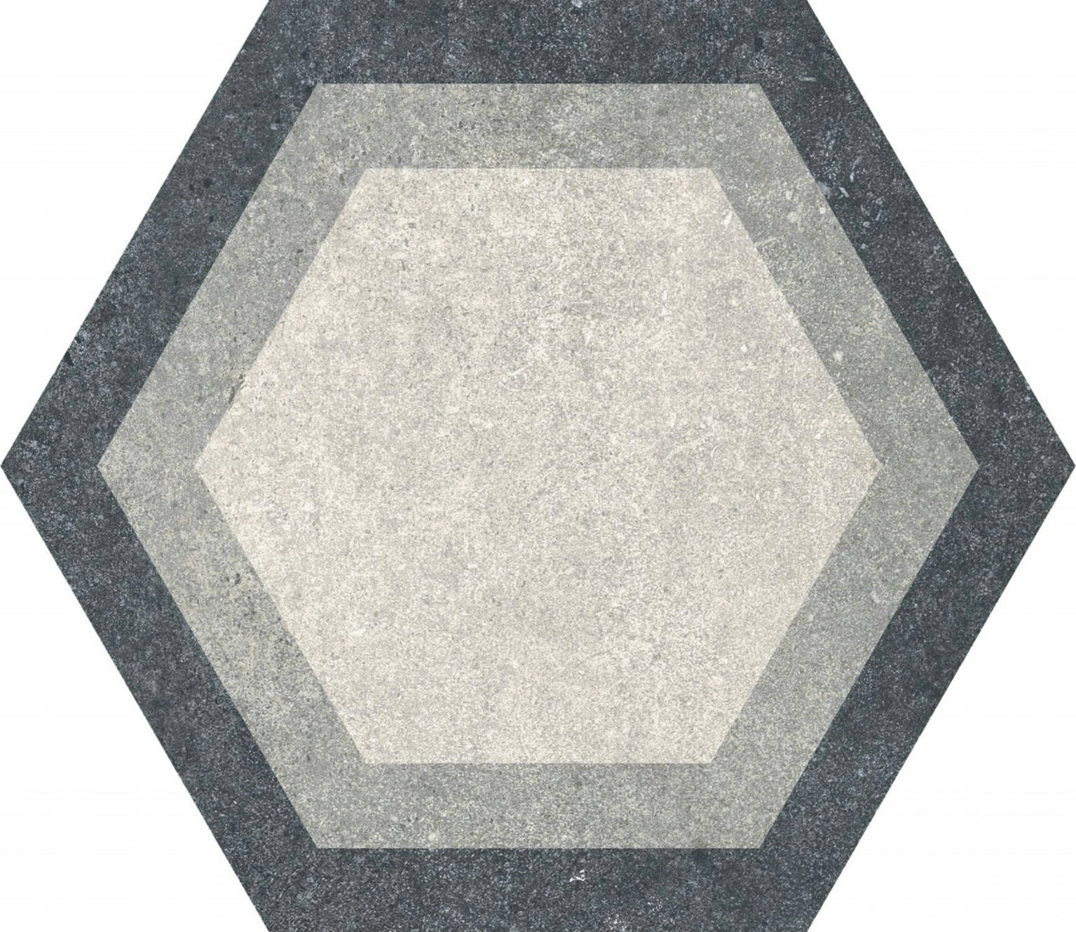 Carrelage hexagonal loft gris mix  25x25 cm