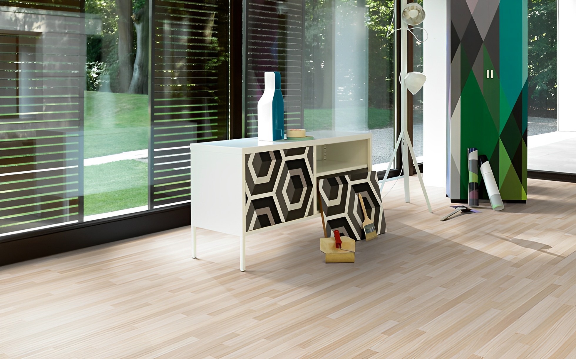 Parquet Stratifié  Satiné Frêne Poli 128.5x19.4 cm