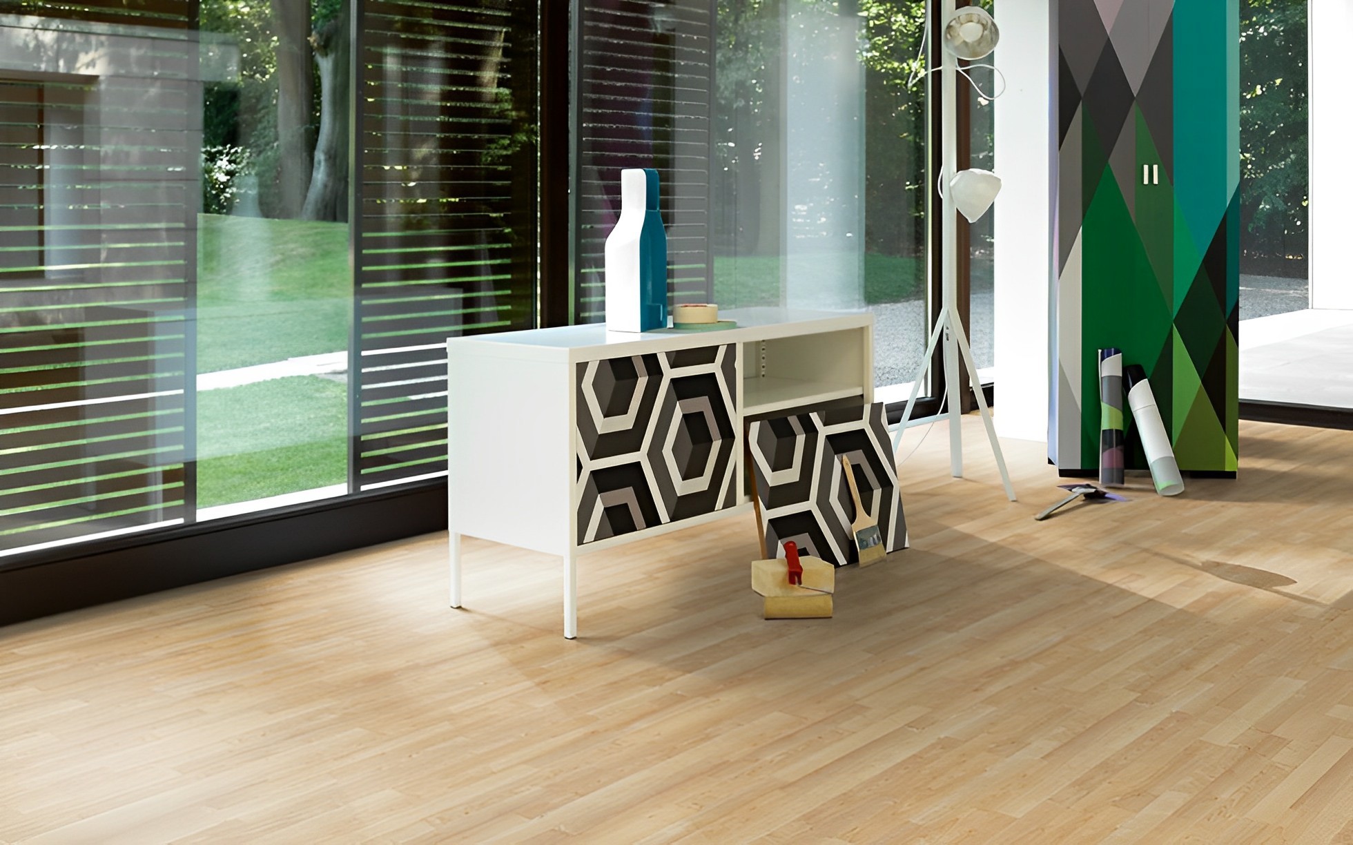 Parquet Stratifié   Erable Naturel 128.5x19.4 cm