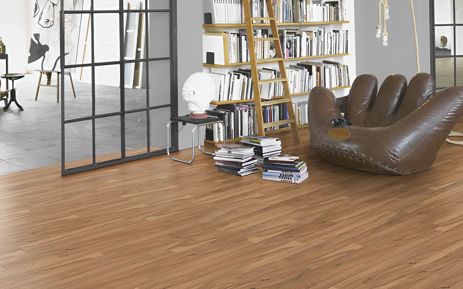 Parquet Stratifié   Noyer Clair 128.5x19.4 cm