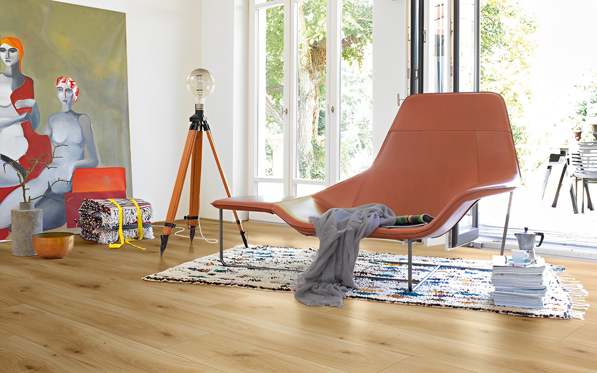 Parquet Stratifié  Lame Large Chêne Naturel 128.5x19.4 cm