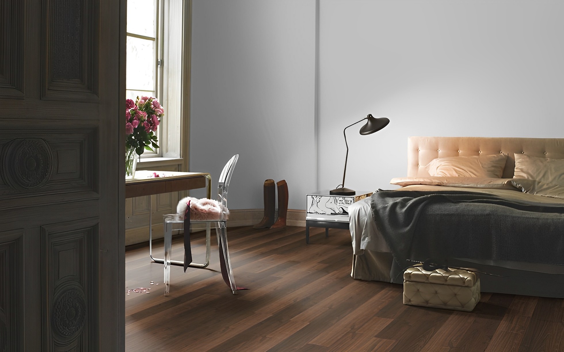 Parquet Stratifié  Lame Large Noyer 128.5x19.4 cm