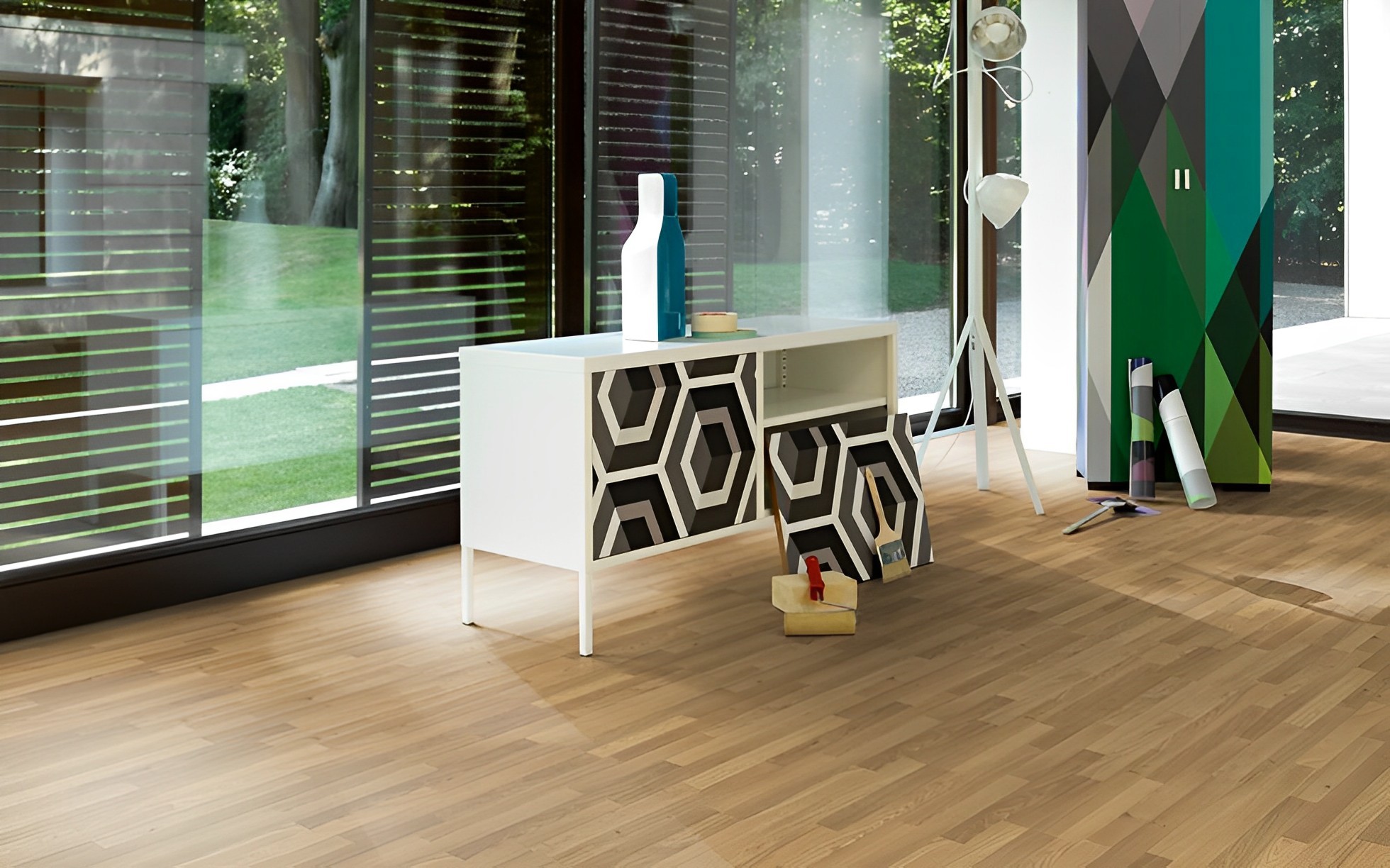 Parquet Stratifié  Satiné Chêne.Naturel 128.5x19.4 cm