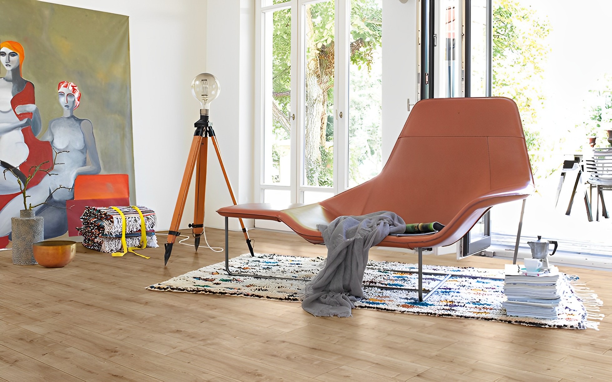 Parquet Stratifié  Lame Large Chêne.Poli 128.5x19.4 cm