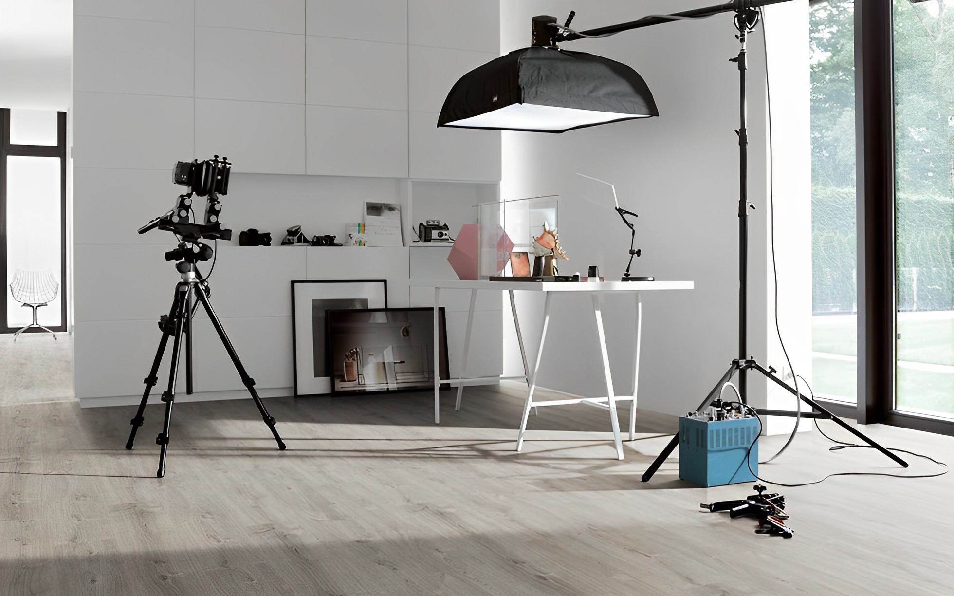 Parquet Stratifié   Chêne.Gris clair 128.5x24.3 cm