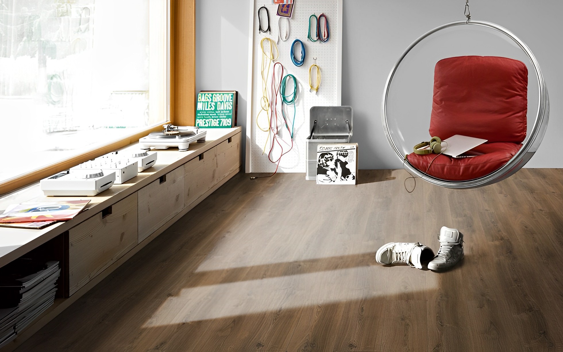 Parquet Stratifié   Chêne.foncé 128.5x24.3 cm