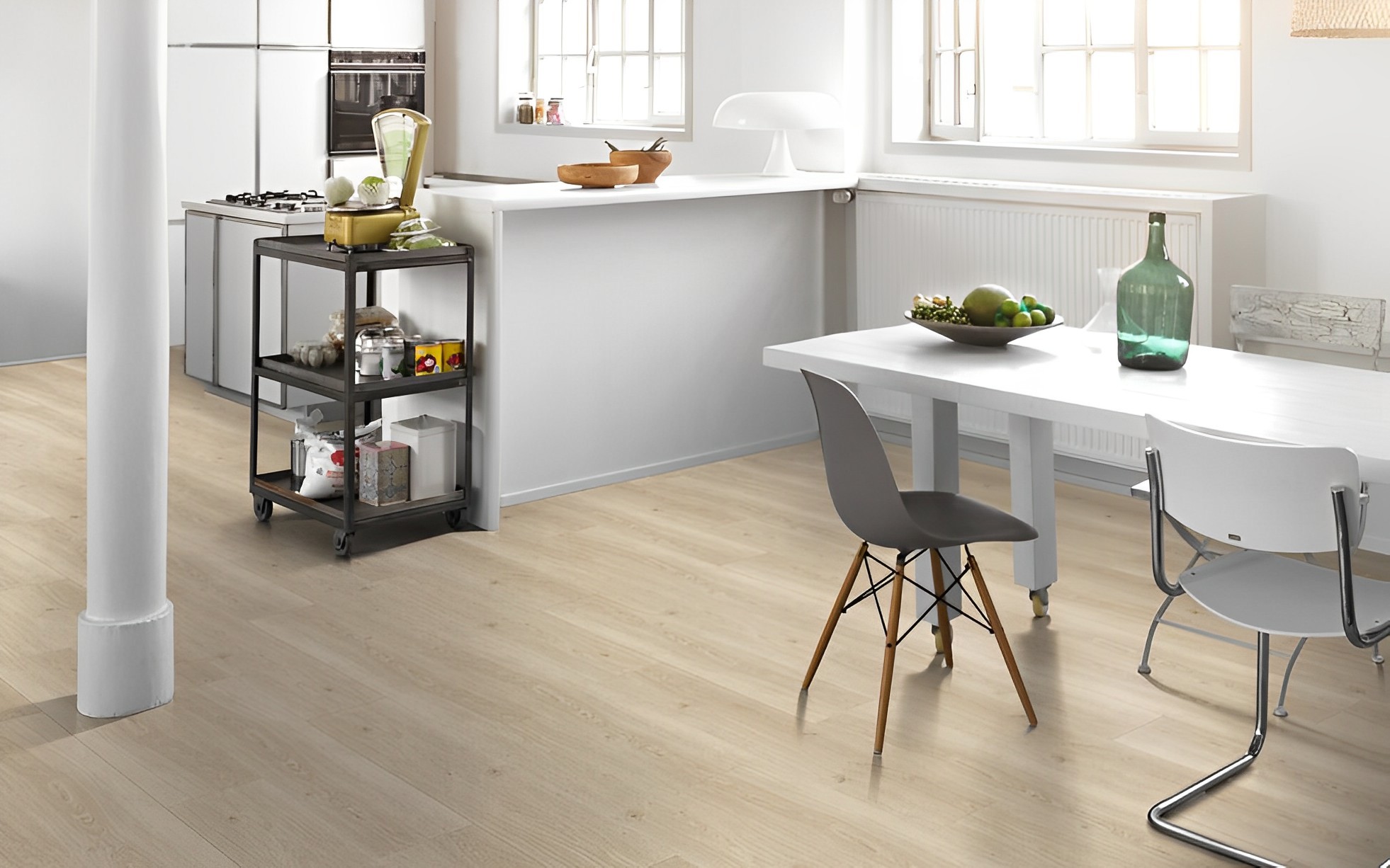 Parquet Stratifié  naturelle Chêne.Poli 128.5x24.3 cm