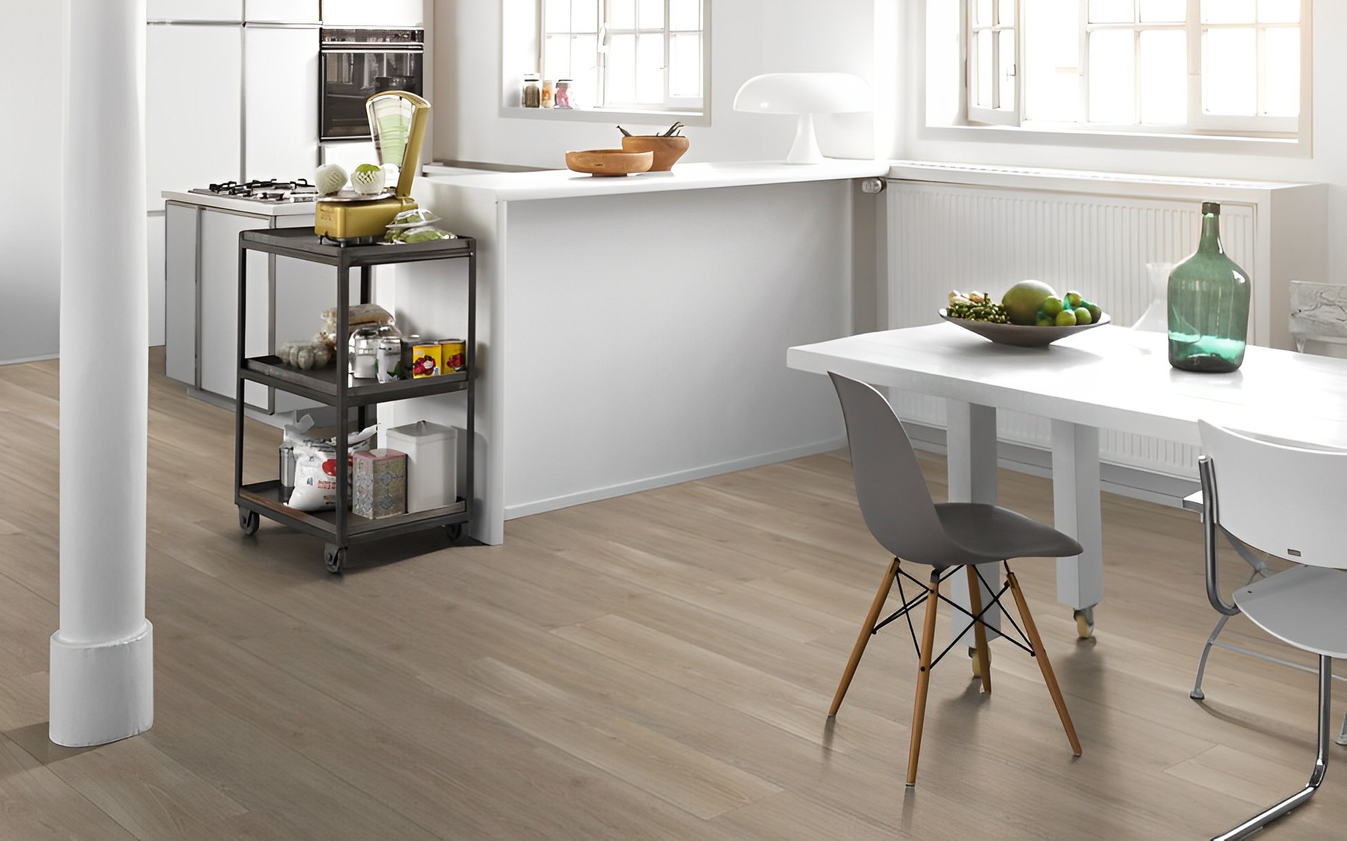 Parquet Stratifié  naturelle Chêne.Gris 128.5x24.3 cm