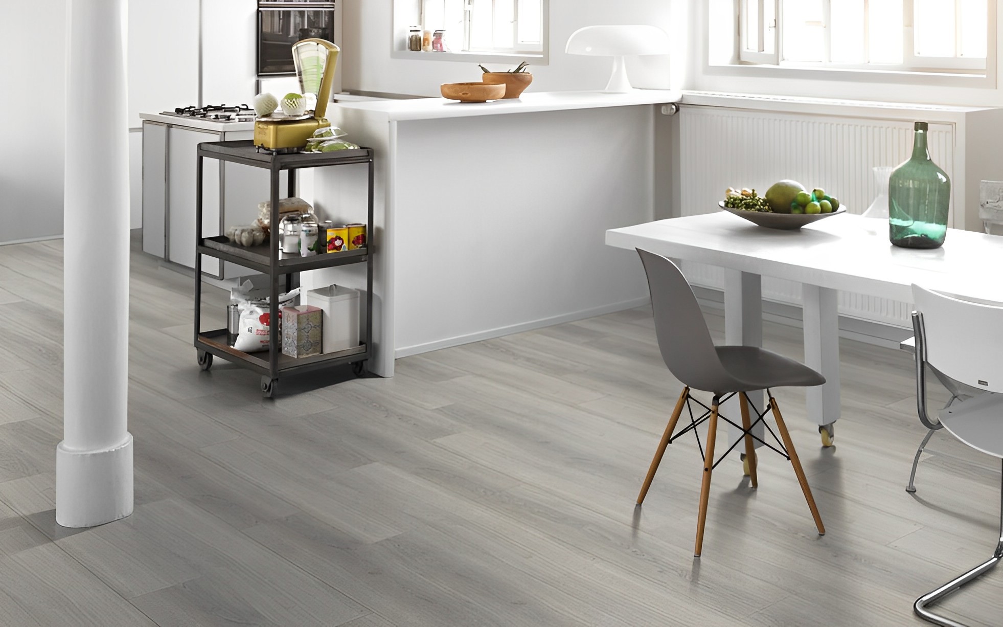 Parquet Stratifié  naturelle Chêne.Gris 128.5x24.3 cm