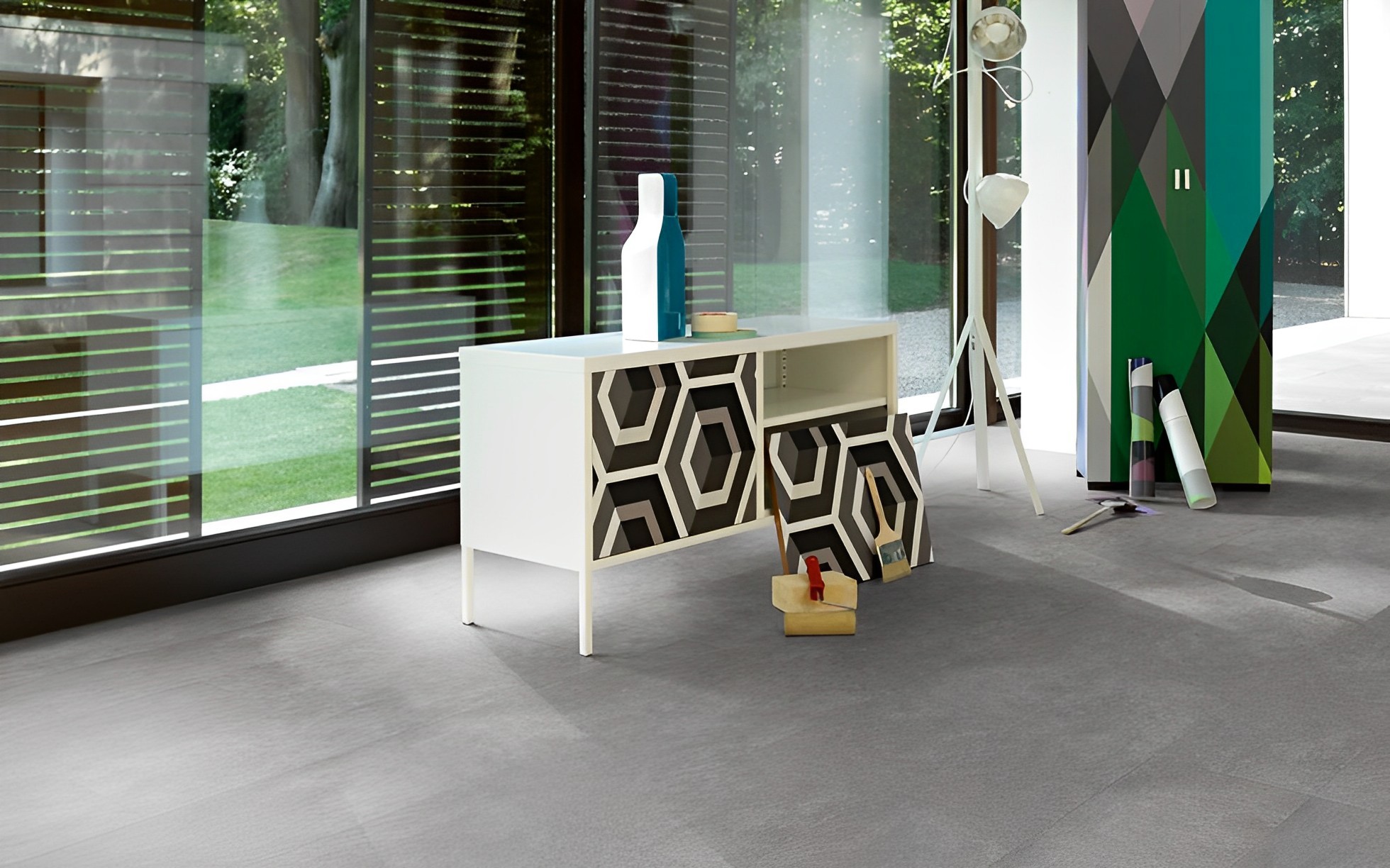 Parquet Stratifié   Gris.Béton 85.3x40 cm