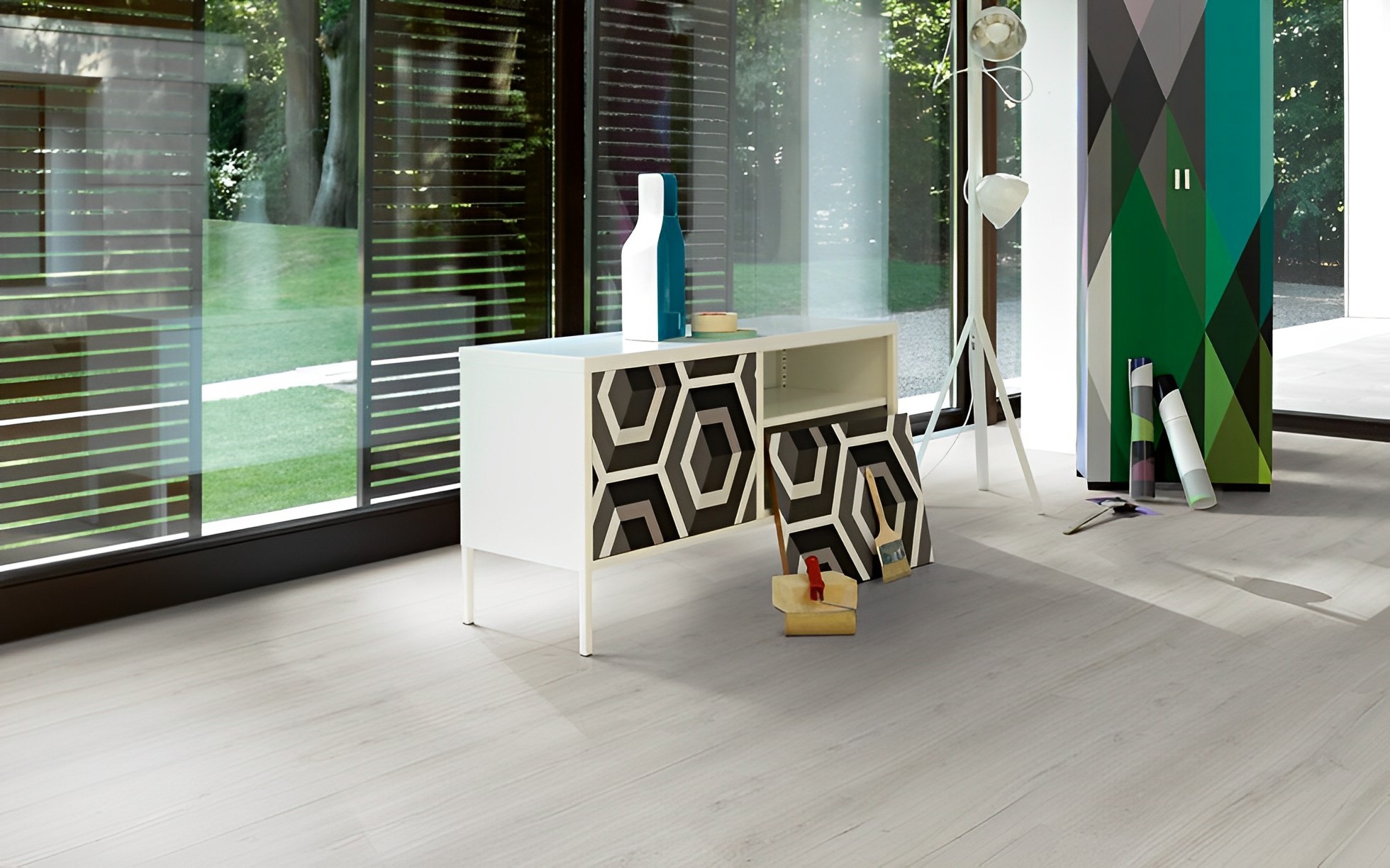 Parquet Stratifié   Chêne.Blanc 220x24.3 cm