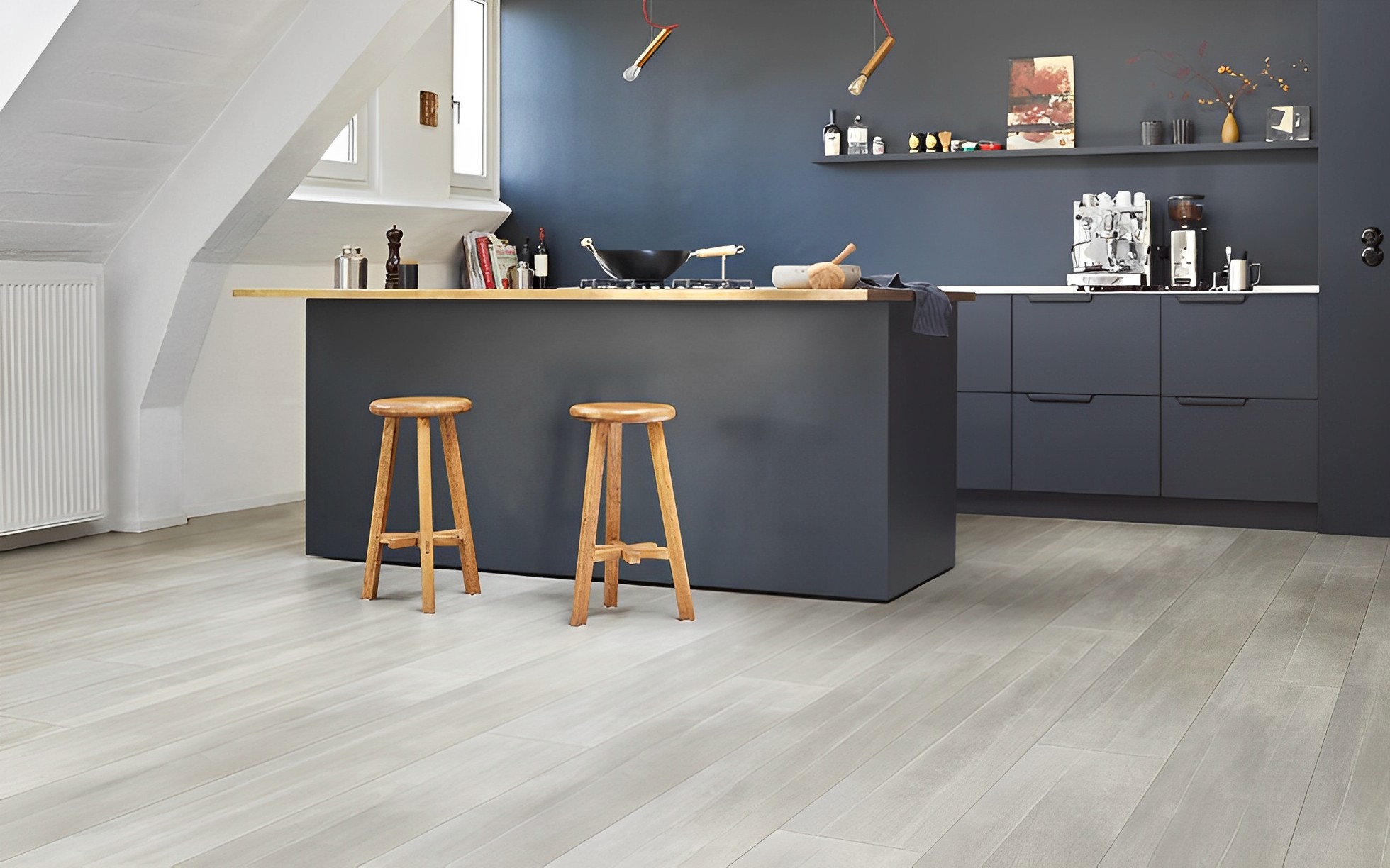 Parquet Stratifié  naturelle Chêne.Gris 220x24.3 cm