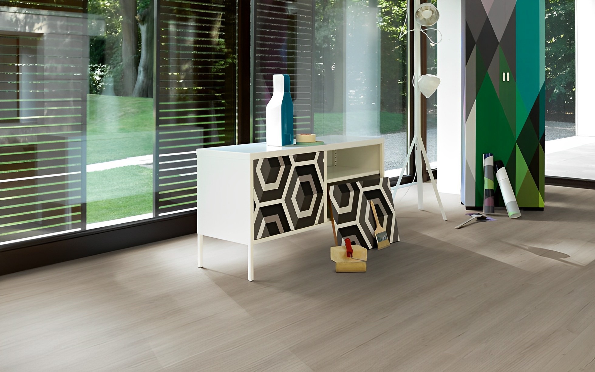 Parquet Stratifié   Chêne.Gris 220x24.3 cm