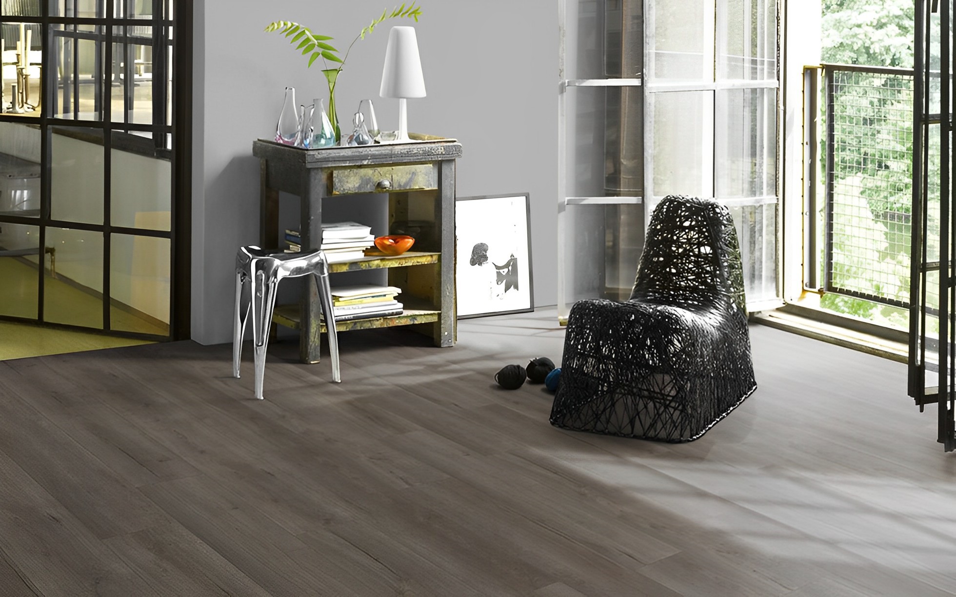 Parquet Stratifié   Chêne.Fumé 128.5x19.4 cm